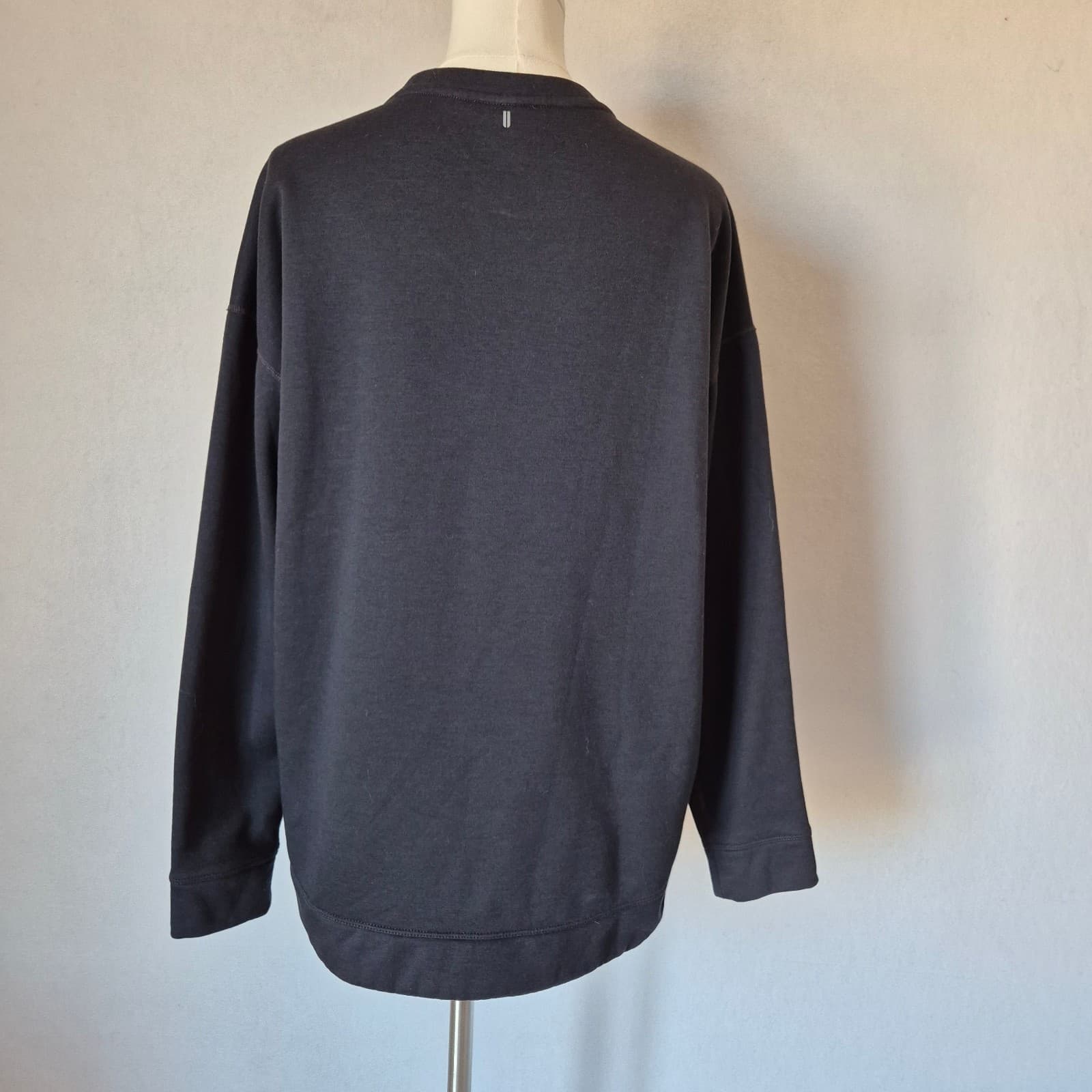 Nobull Legacy Spell-Out Women's L Crew Neck Sweatshirt Warm Fleece Lined Black - Thumbnail 5
