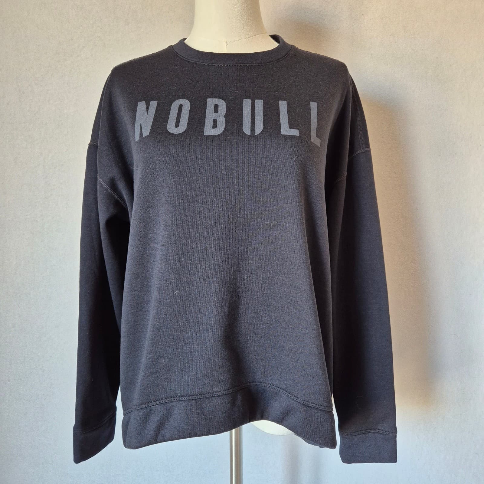 Nobull Legacy Spell-Out Women's L Crew Neck Sweatshirt Warm Fleece Lined Black - Thumbnail 3
