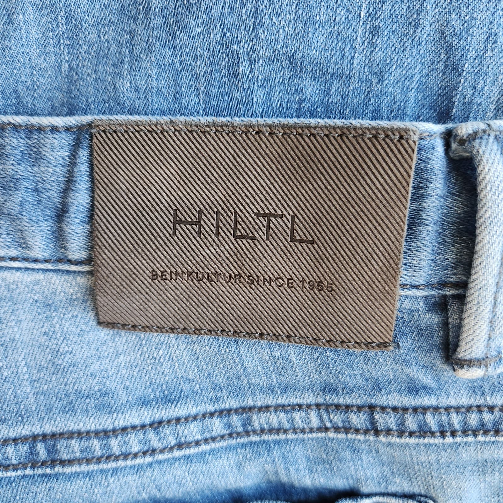 HILTL Dude Straight Slim Fit Jeans Stretch 5 Pocket Meduim Wash Blue Men's 35/34 - Thumbnail 7