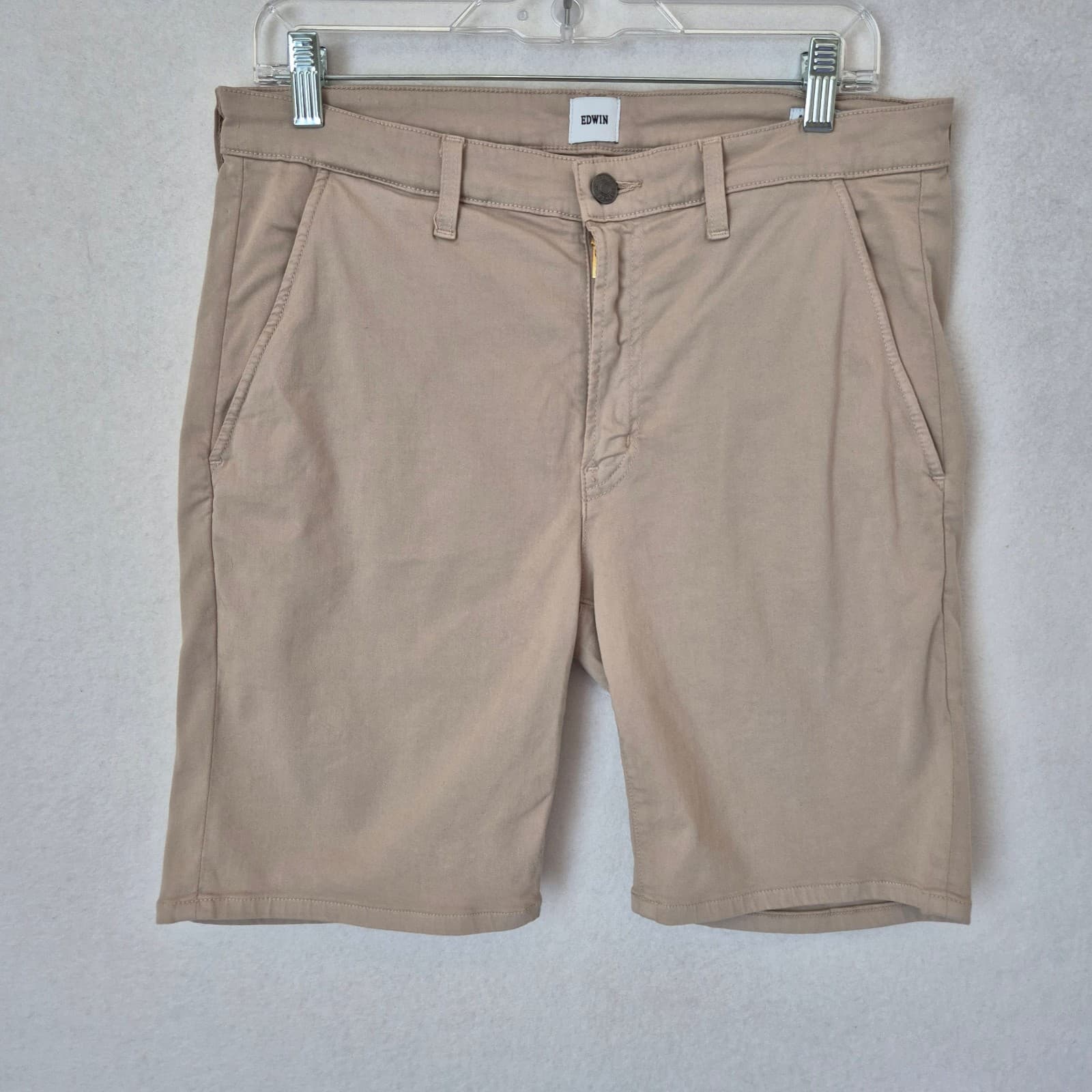 EDWIN Mason Oyster Slim Chino Shorts Stretch Cotton Blend Men's 30 Made in USA - Thumbnail 2