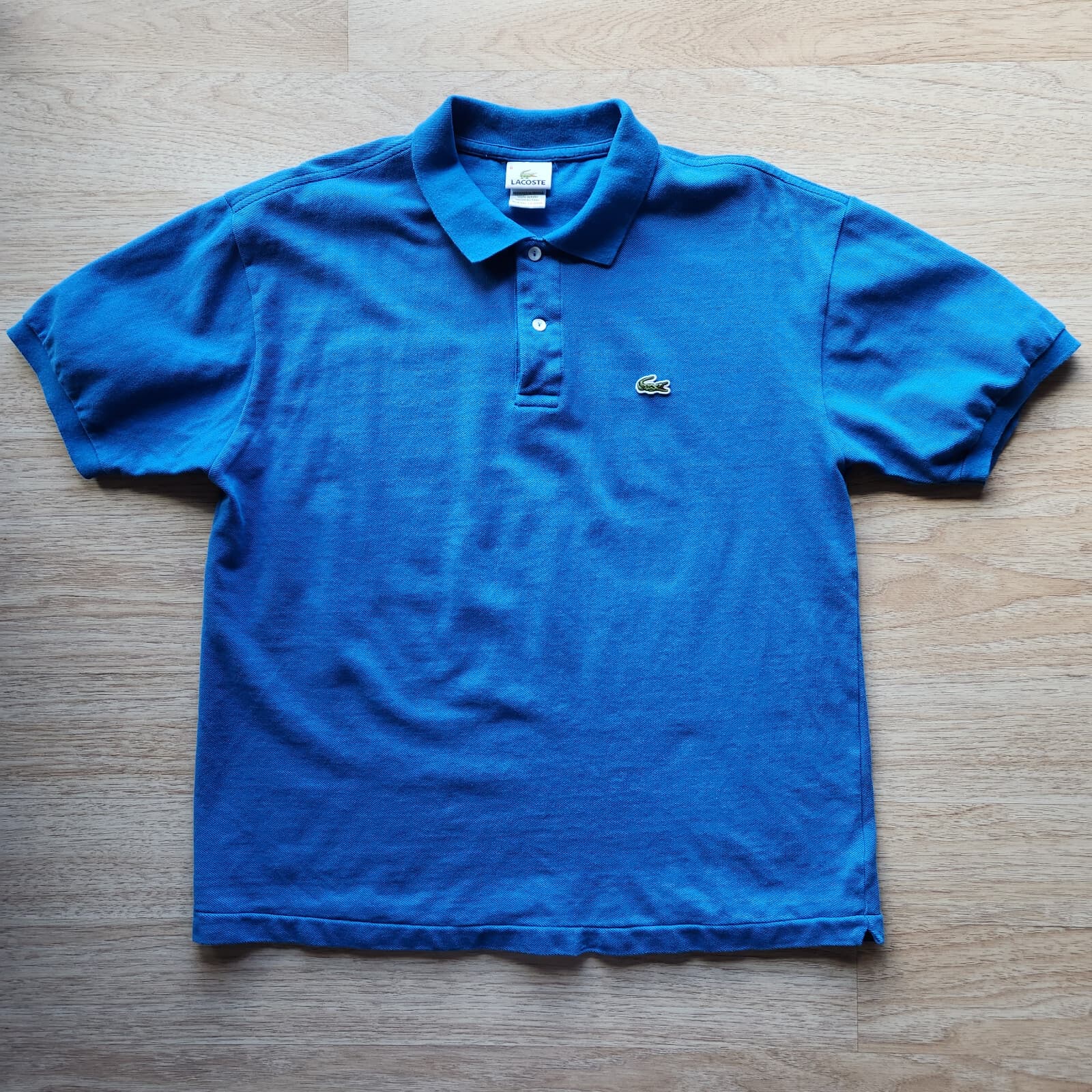 Lacoste Polo Shirt Short Sleeve Button Collar 100% Cotton Blue Men Sz.6 (L) - Thumbnail 2