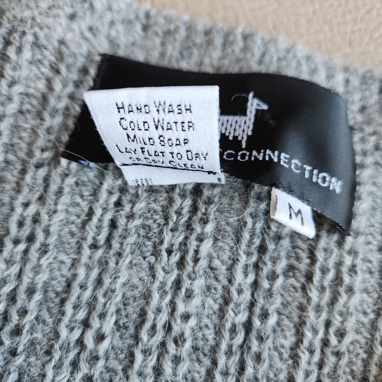 Vintage Peruvian Connection 100% Alpaca Ribbed Knit Cardigan Button Grey Sz.M - Thumbnail 9