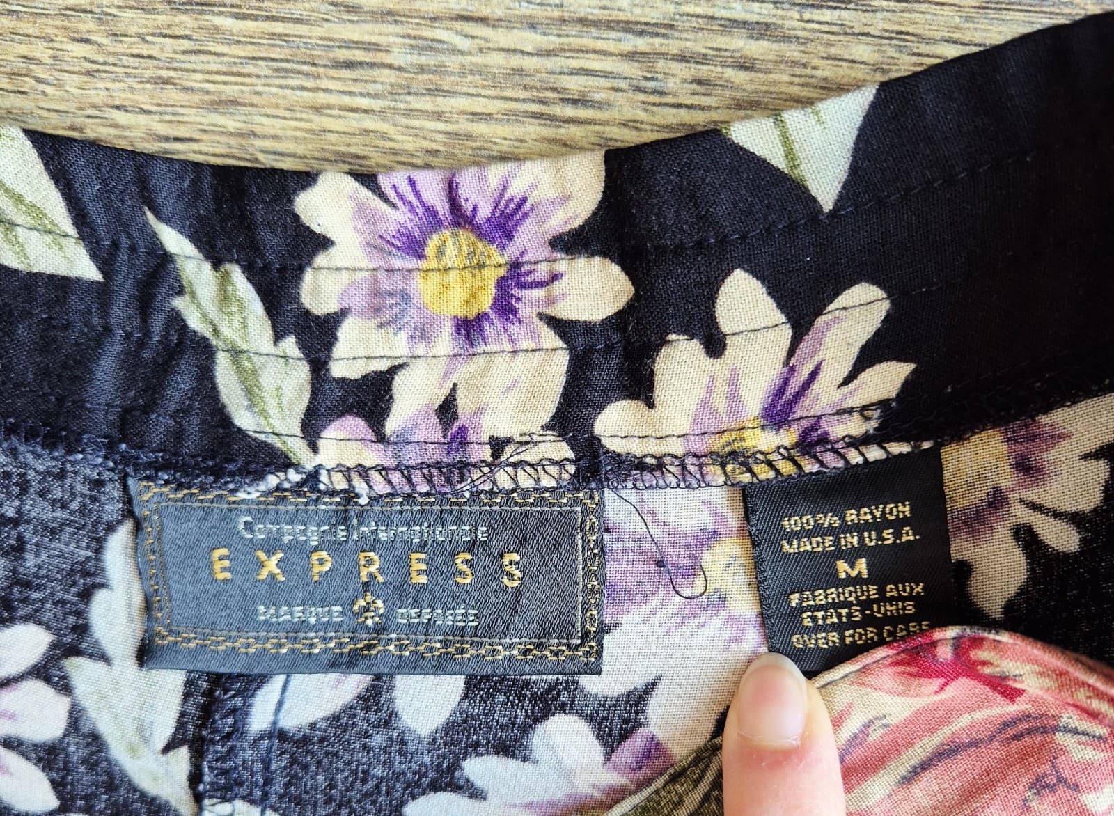Vintage Compagnie Internationale Express USA Floral Button-Front Maxi Skirt Sz.M - Thumbnail 7