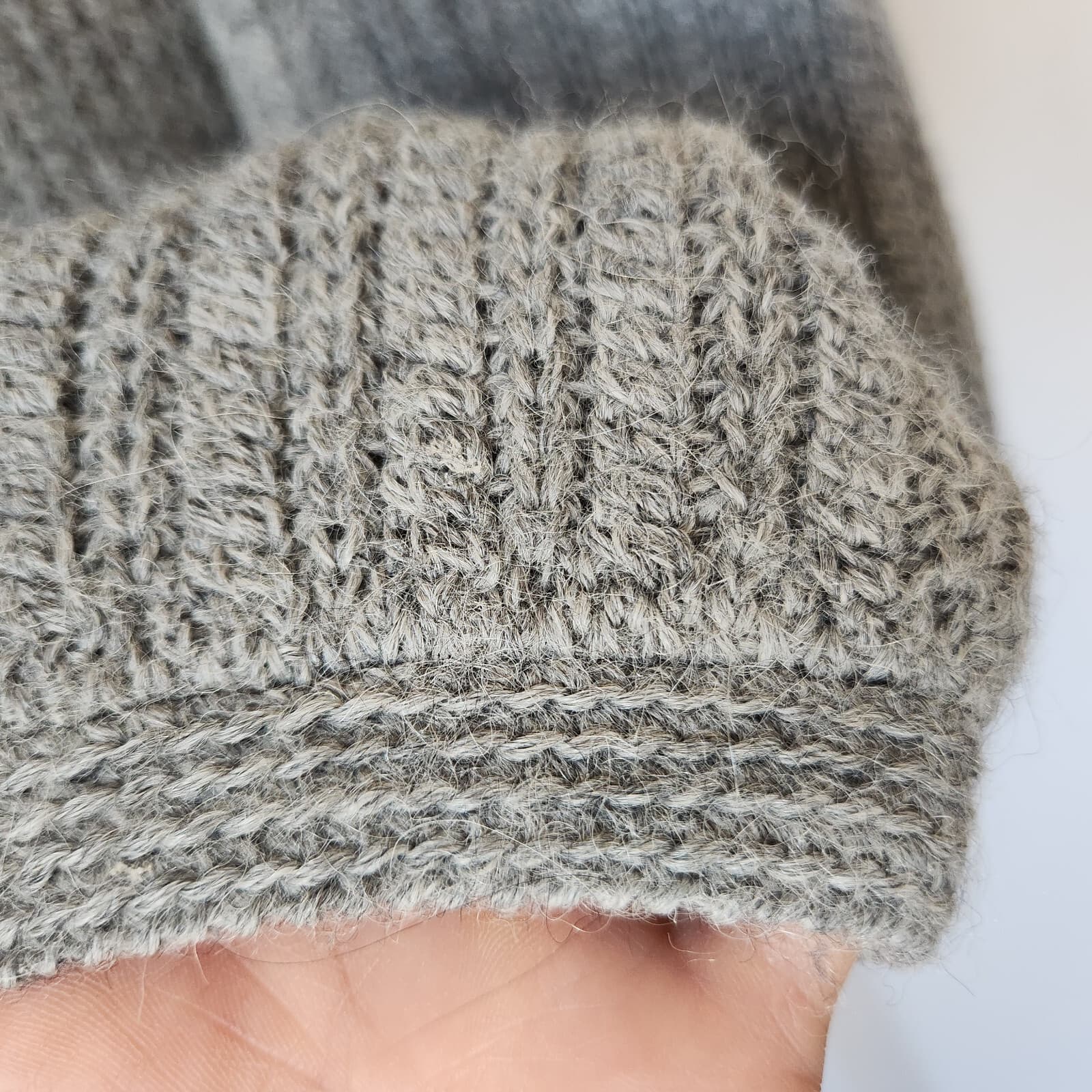 Vintage Peruvian Connection 100% Alpaca Ribbed Knit Cardigan Button Grey Sz.M - Thumbnail 6