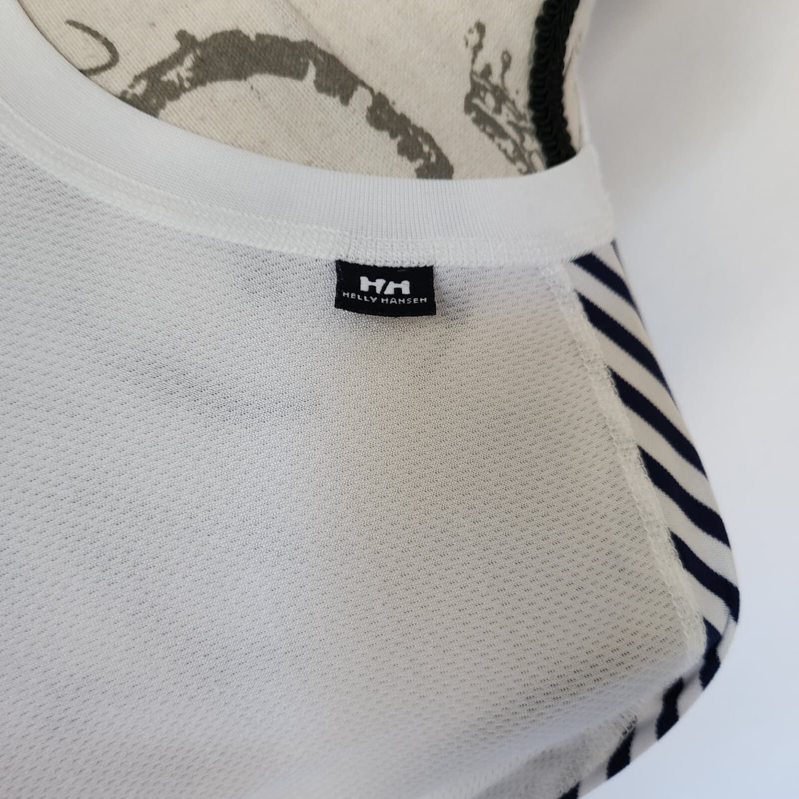 Helly Hansen LIFA Crew Long-Sleeve T-Shirt Baselayer White Blue Striped Womens L - Thumbnail 7
