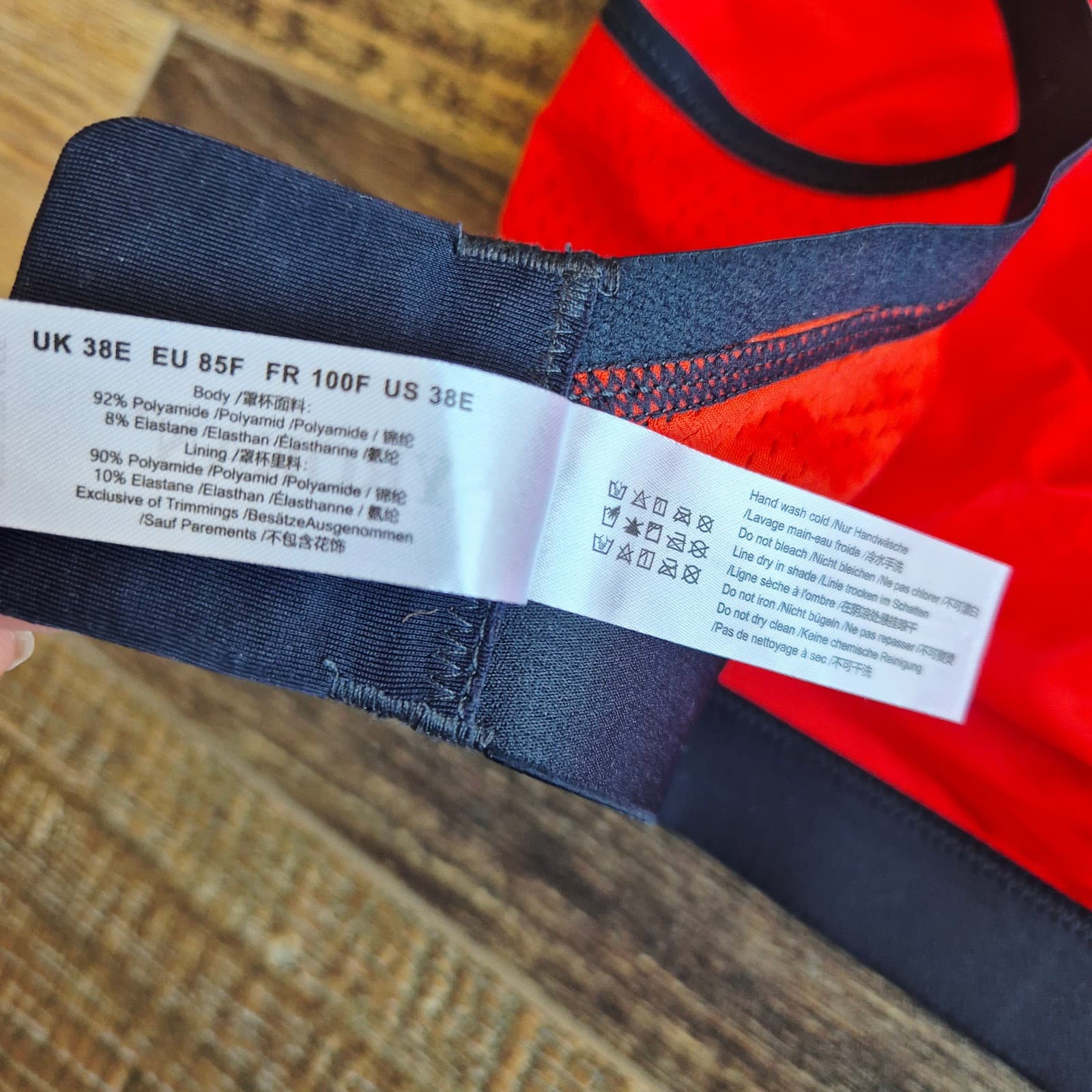 NWT SYROKAN Ultimate Run Sport Bra Wirefree Adjustable Living Coral Women's 38E - Thumbnail 13