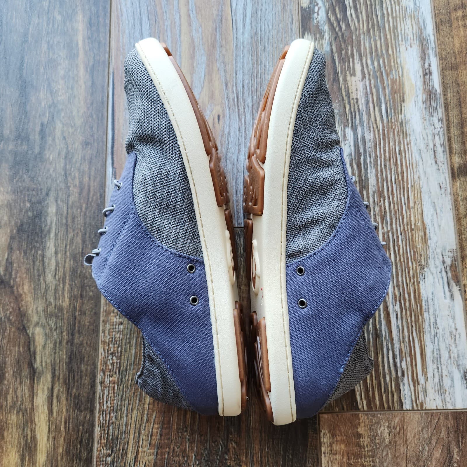 Olukai Nohea Moku Men’s US11 No Tie Boat Shoes Breathable Mesh Canvas Blue Grey - Thumbnail 8