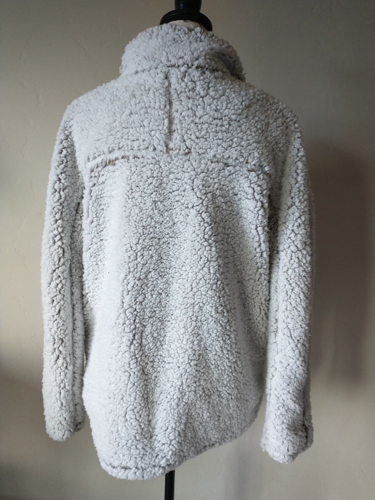 THREAD & SUPPLY Women Sherpa Fleece Pullover Sweater Jacket 1/4 Zip Ivory Sz.S - Thumbnail 7