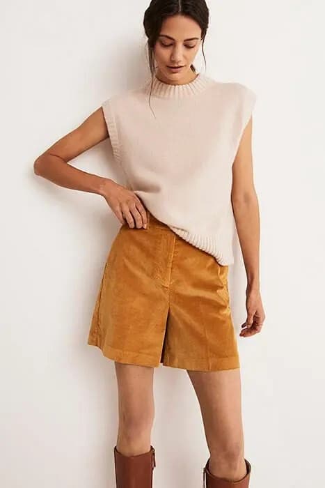 Boden Corduroy High Waist Short Zip Pocket Stretch Cotton Blend Brown Women's 8 - Thumbnail 2