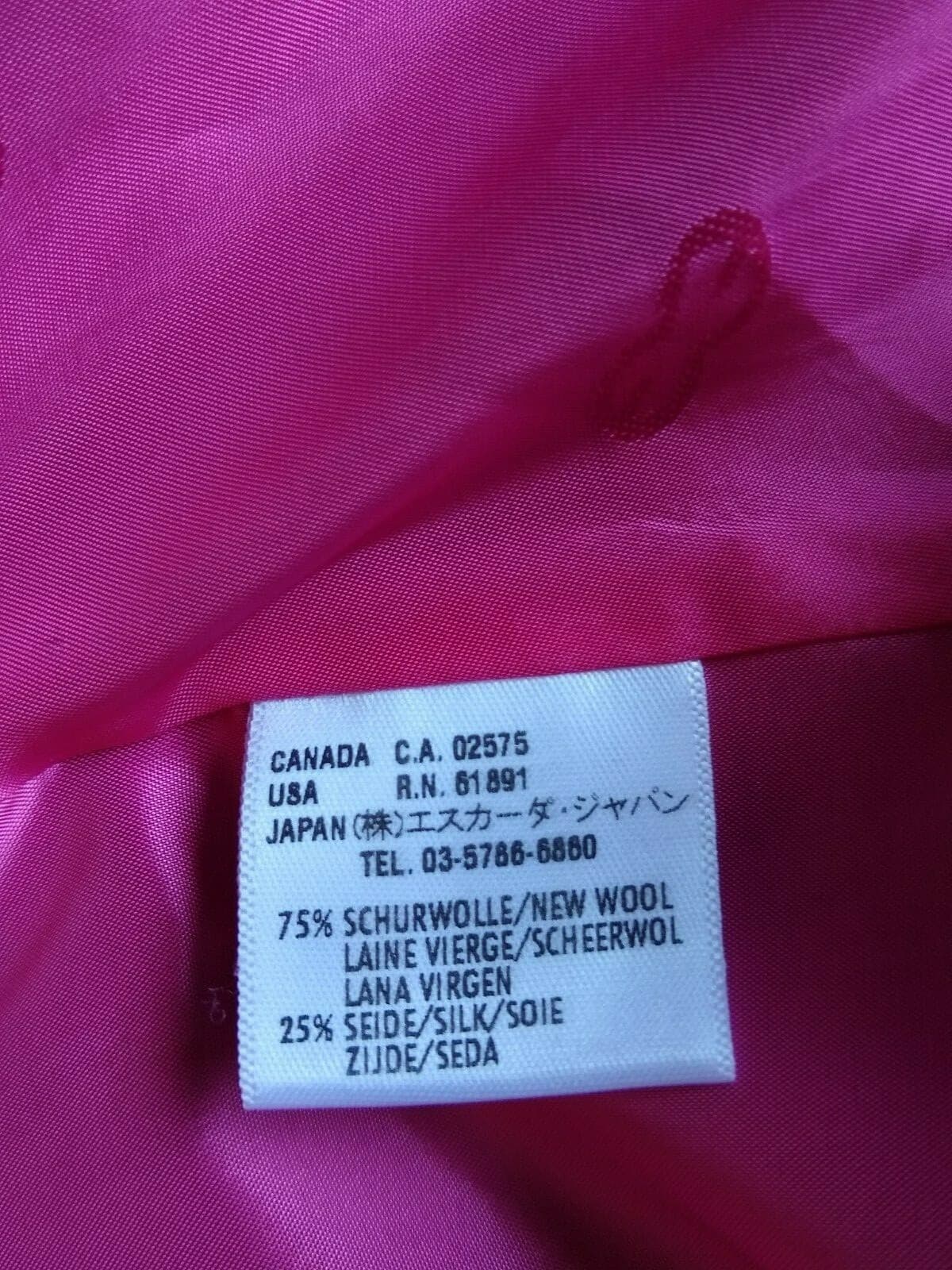 NWT ESCADA Wool Silk Blend 2pc Suit Set Blazer Skirt Gray Pink Pinstripe Sz.38 - Thumbnail 11