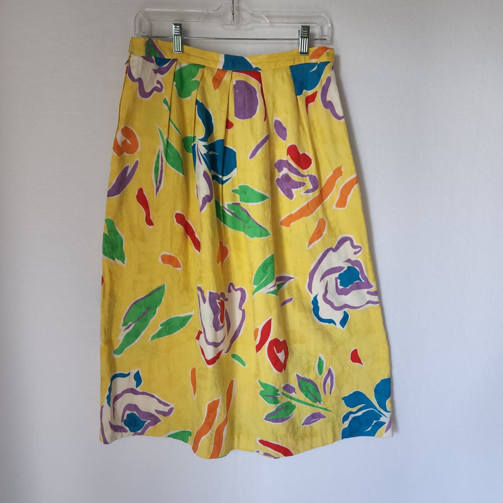 Vintage UMI Collection Floral Pleat Midi Skirt Zip Pocket Multicolor Sz.8 (30") - Thumbnail 3