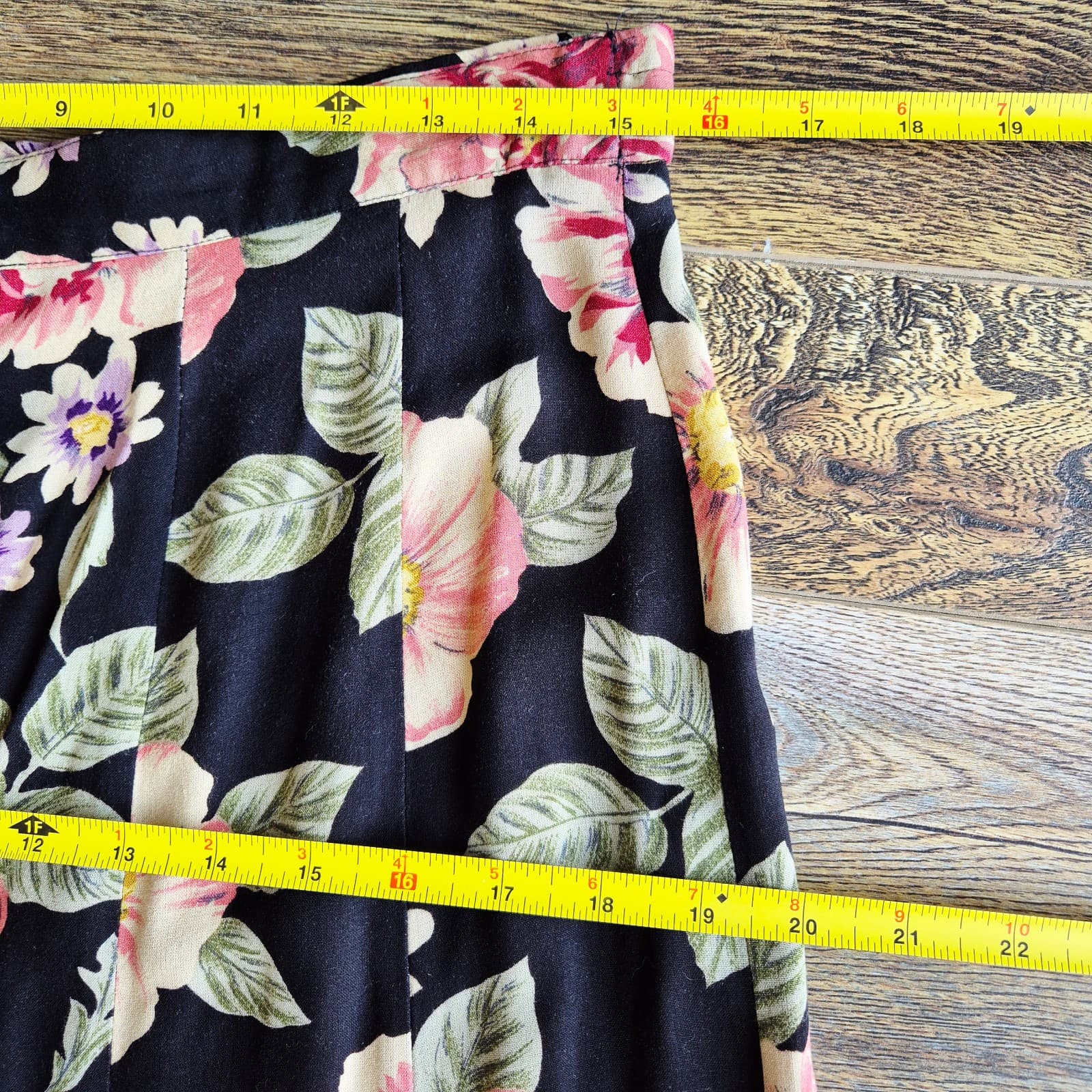 Vintage Compagnie Internationale Express USA Floral Button-Front Maxi Skirt Sz.M - Thumbnail 9