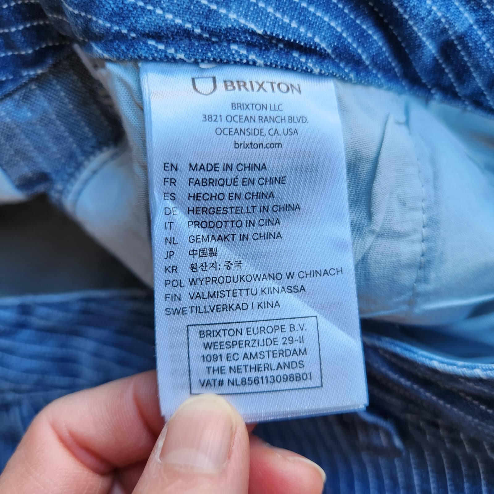 NWT BRIXTON $89 Victory Straight Leg Pants Pin-Stripe Blue White Denim Womens 31 - Thumbnail 11