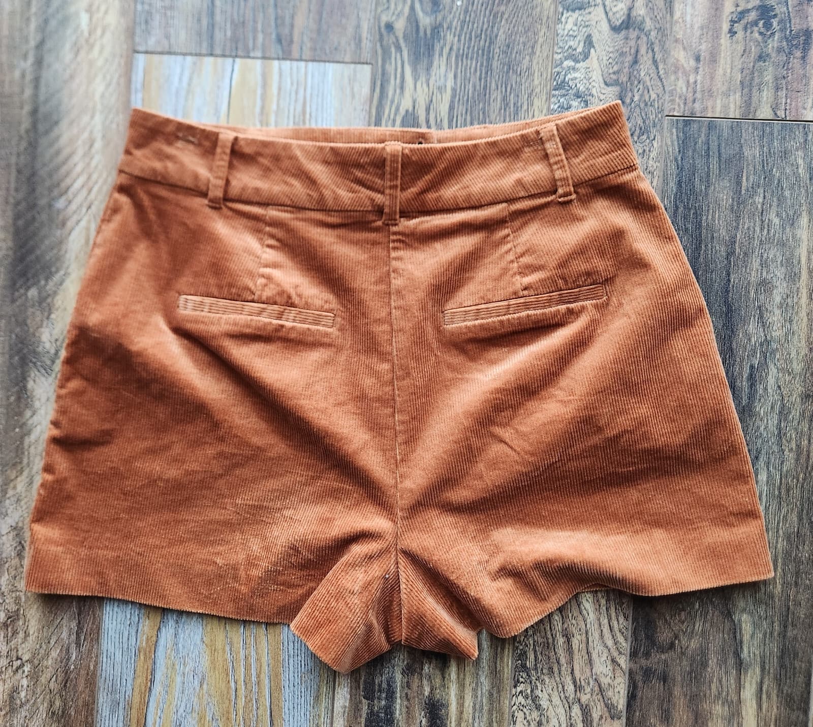 Boden Corduroy High Waist Short Zip Pocket Stretch Cotton Blend Brown Women's 8 - Thumbnail 9