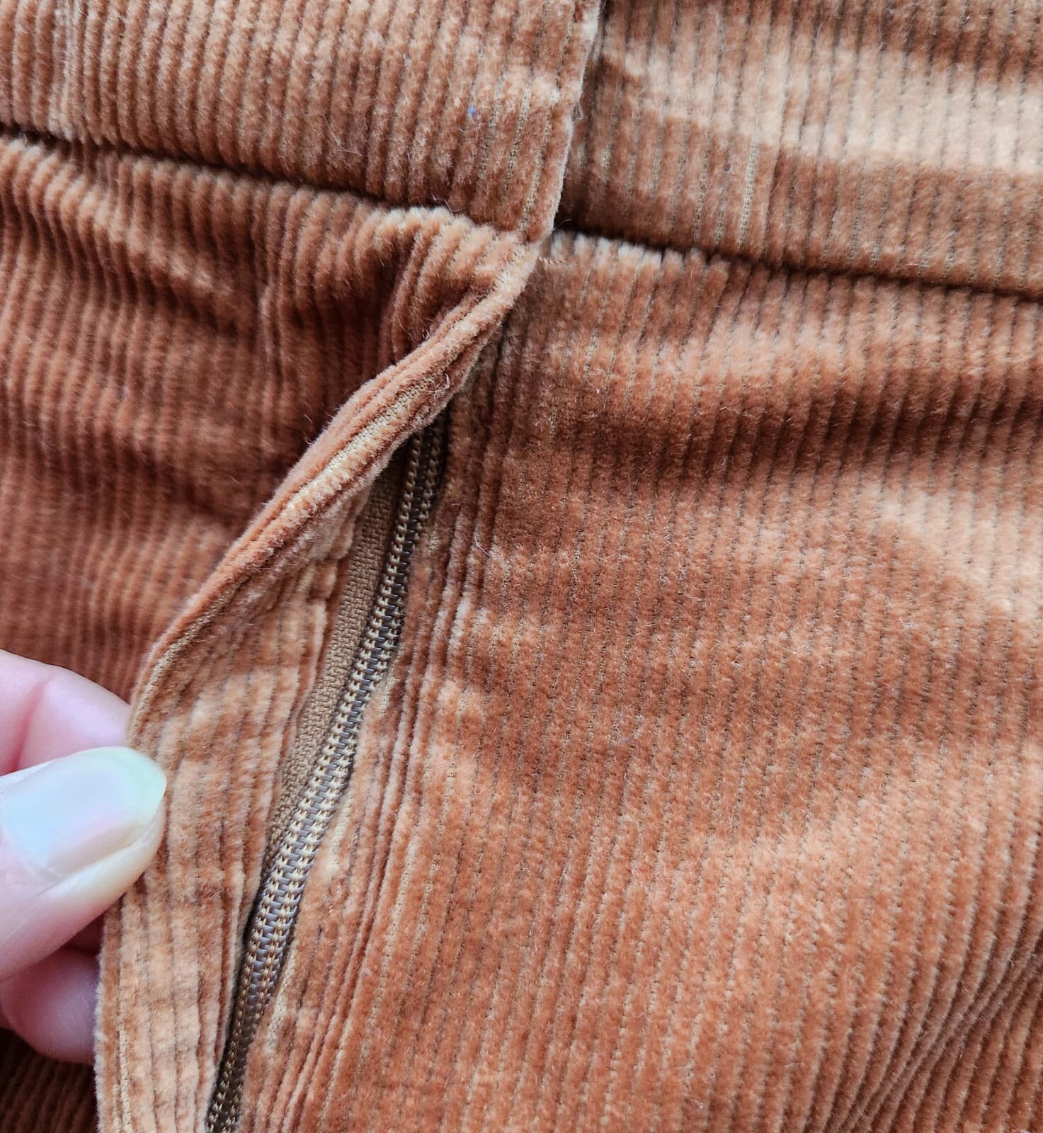 Boden Corduroy High Waist Short Zip Pocket Stretch Cotton Blend Brown Women's 8 - Thumbnail 3