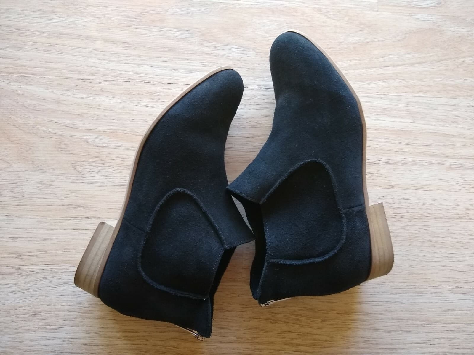 STEVE MADDEN Women Black Suede Ankle Boots Back-Zipper US8 - Thumbnail 7