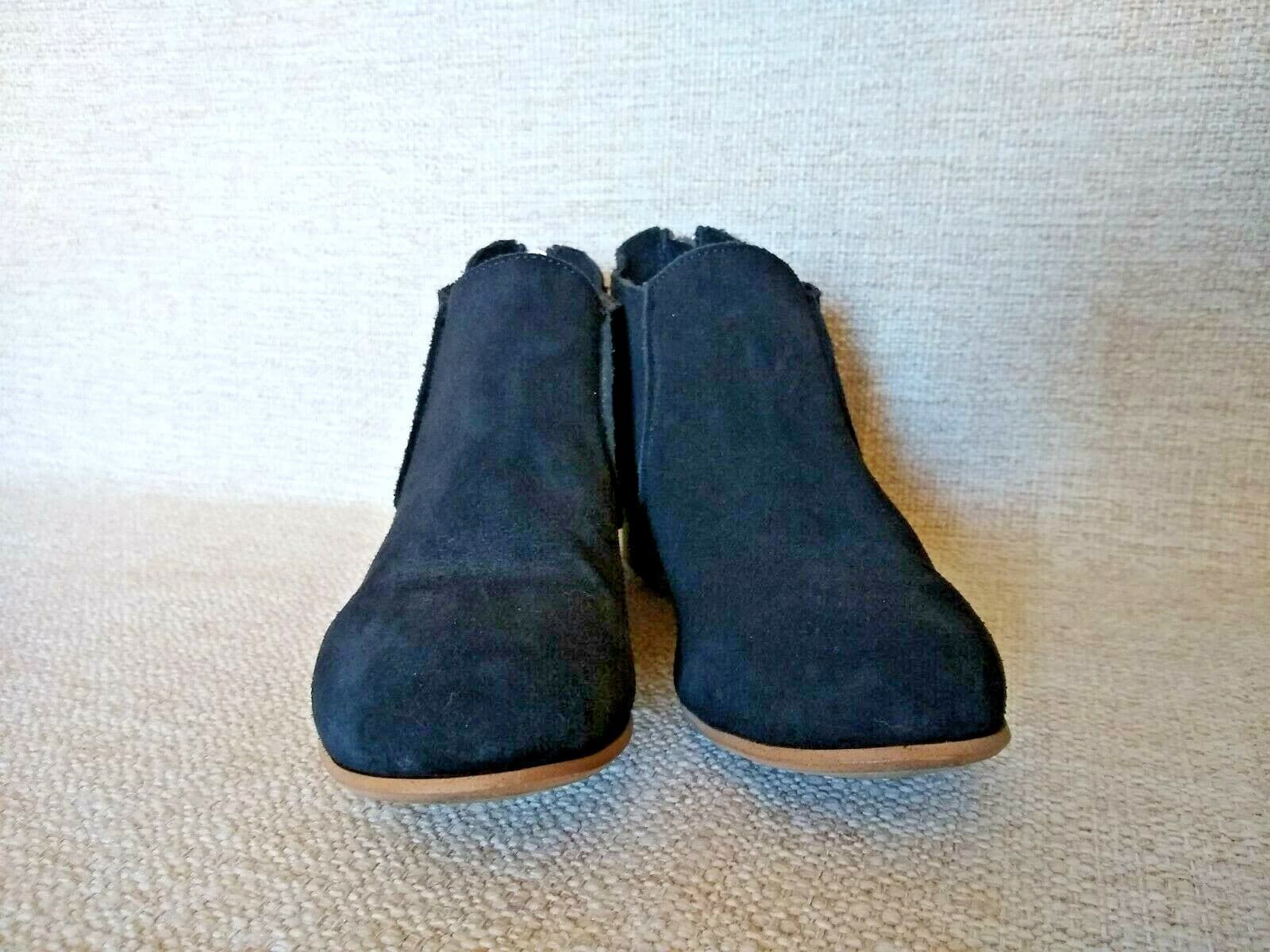 STEVE MADDEN Women Black Suede Ankle Boots Back-Zipper US8 - Thumbnail 3