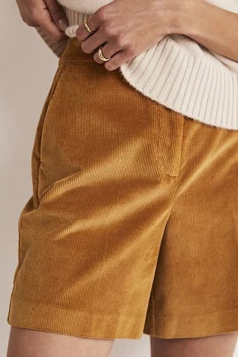 Boden Corduroy High Waist Short Zip Pocket Stretch Cotton Blend Brown Women's 8 - Thumbnail 4