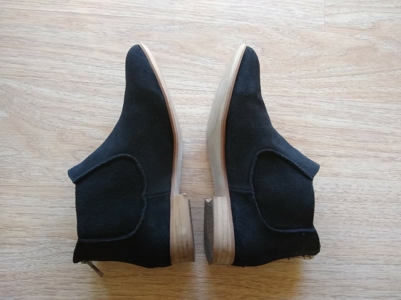 STEVE MADDEN Women Black Suede Ankle Boots Back-Zipper US8 - Thumbnail 6