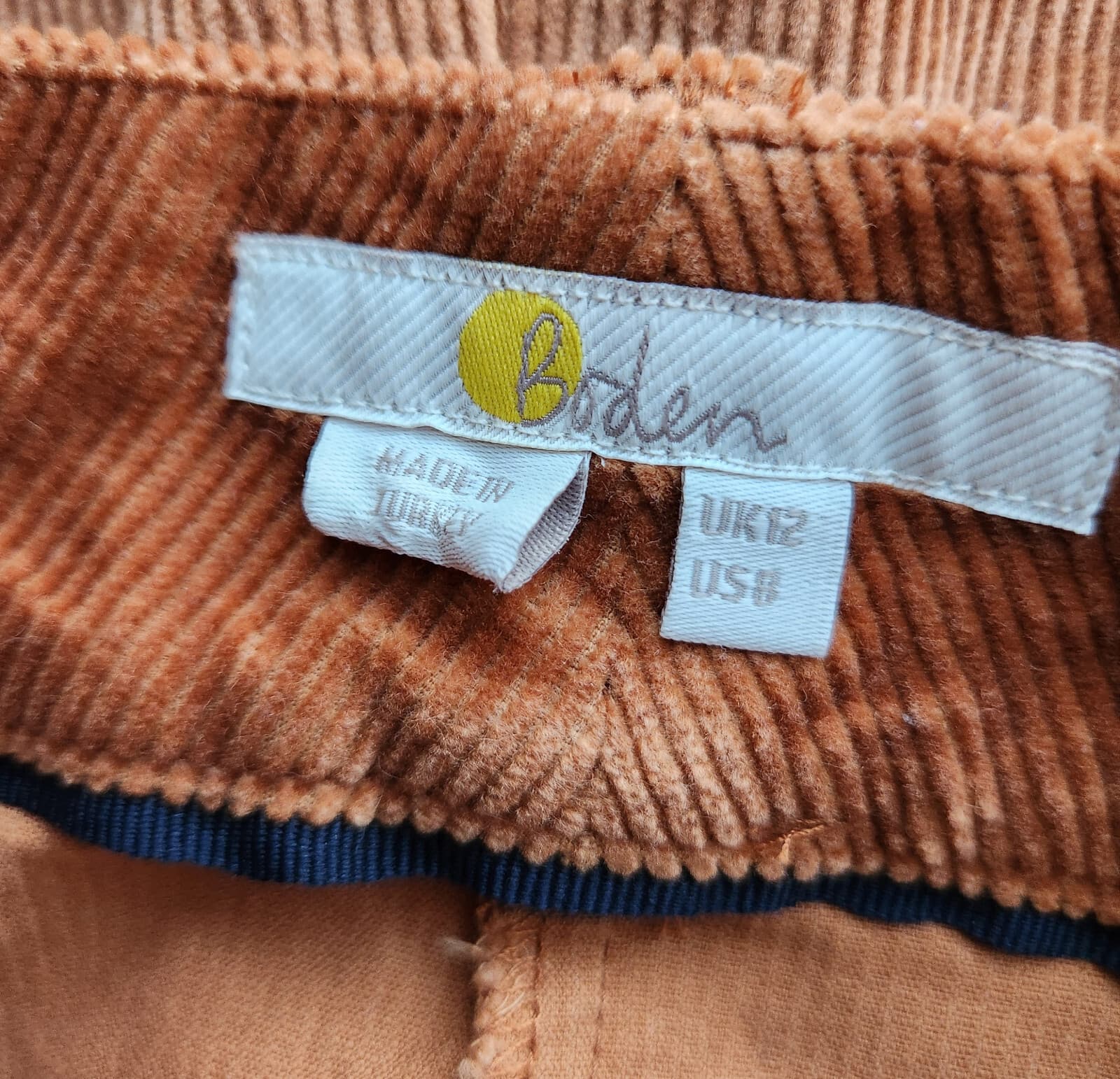 Boden Corduroy High Waist Short Zip Pocket Stretch Cotton Blend Brown Women's 8 - Thumbnail 11