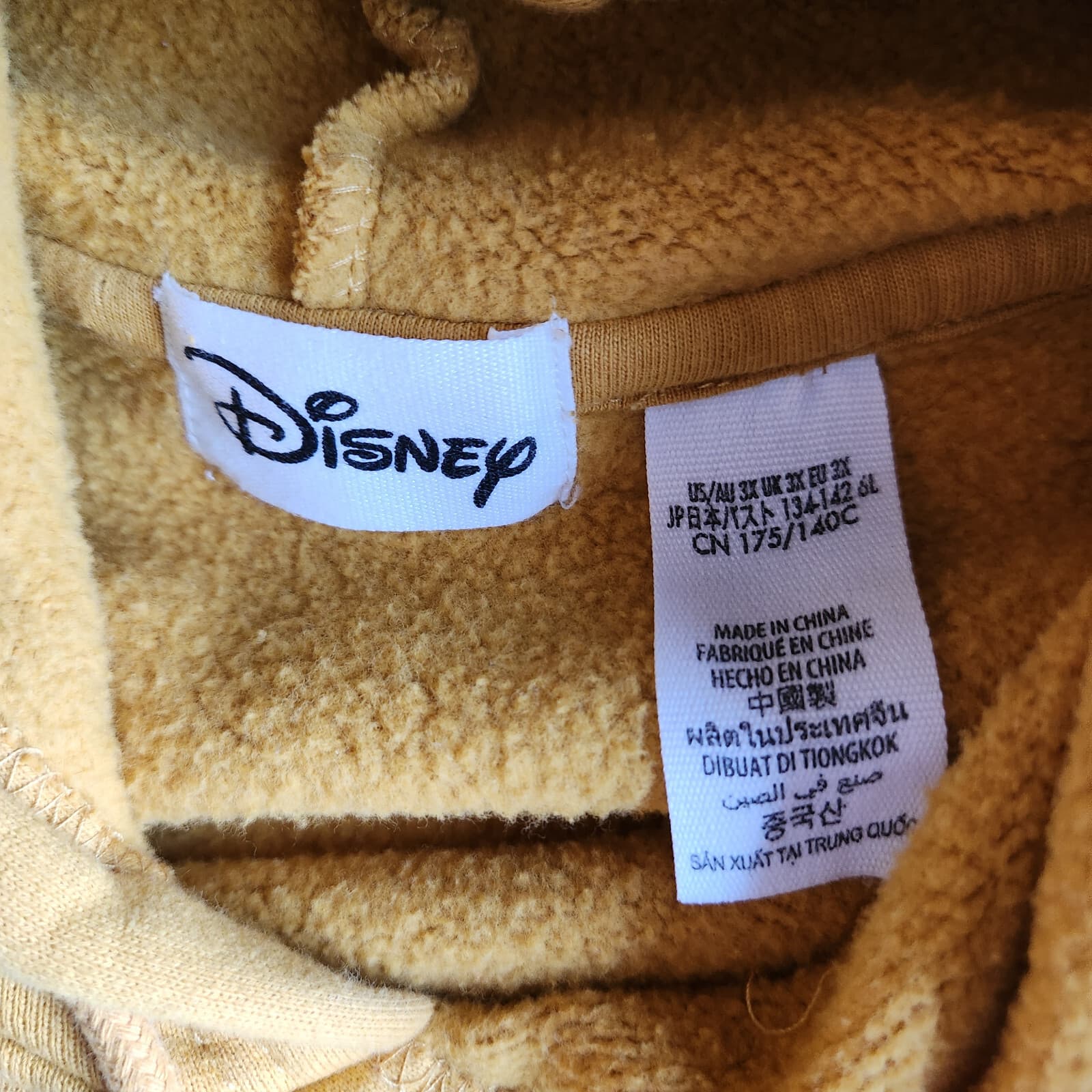 EUC Disney Parks Bambi Hoodie Pullover Sweatshirt Pocket Cotton Yellow Women 3X - Thumbnail 8