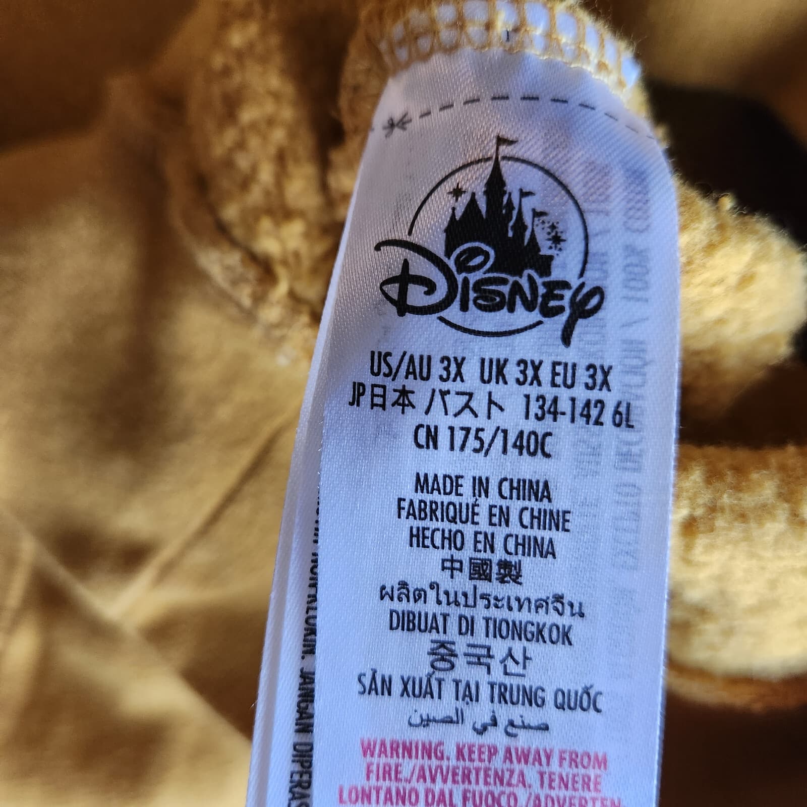 EUC Disney Parks Bambi Hoodie Pullover Sweatshirt Pocket Cotton Yellow Women 3X - Thumbnail 9