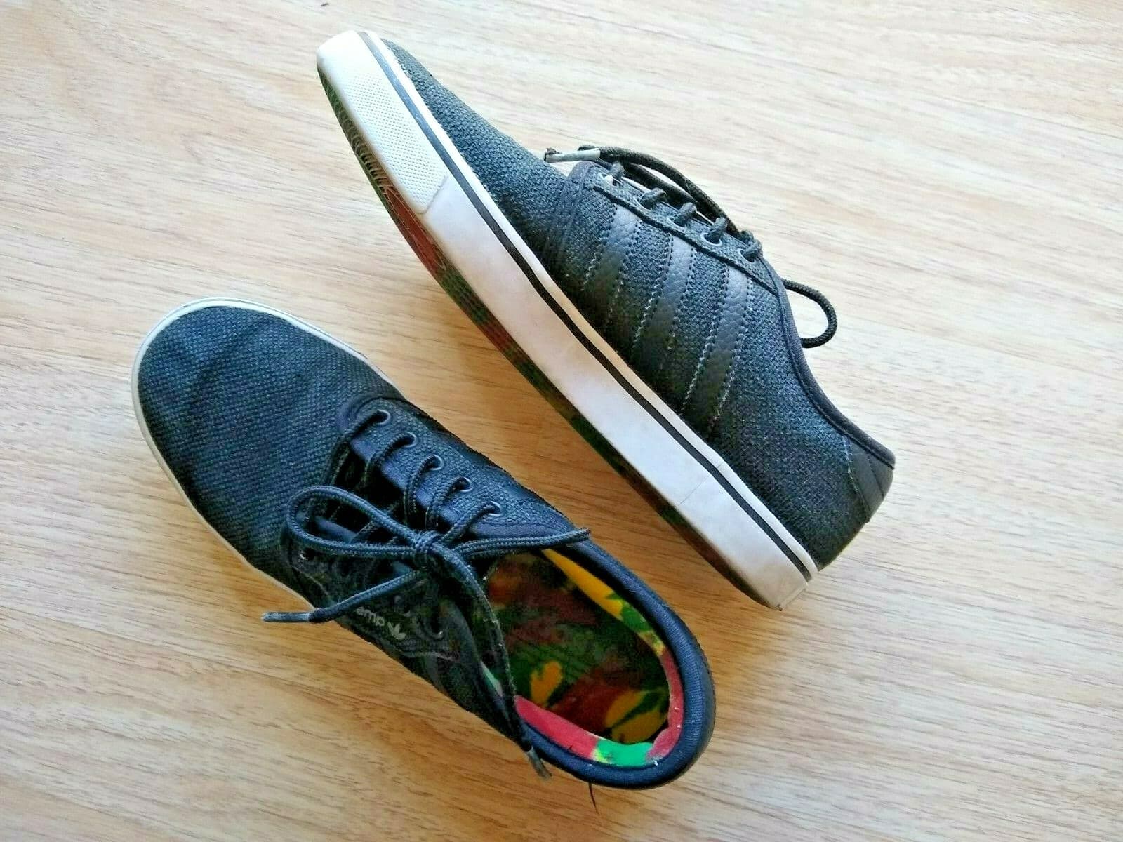 Adidas Seeley Rasta Hemp Skateboarding Shoes Men Lace Black US6 EUR38.5 - Thumbnail 9