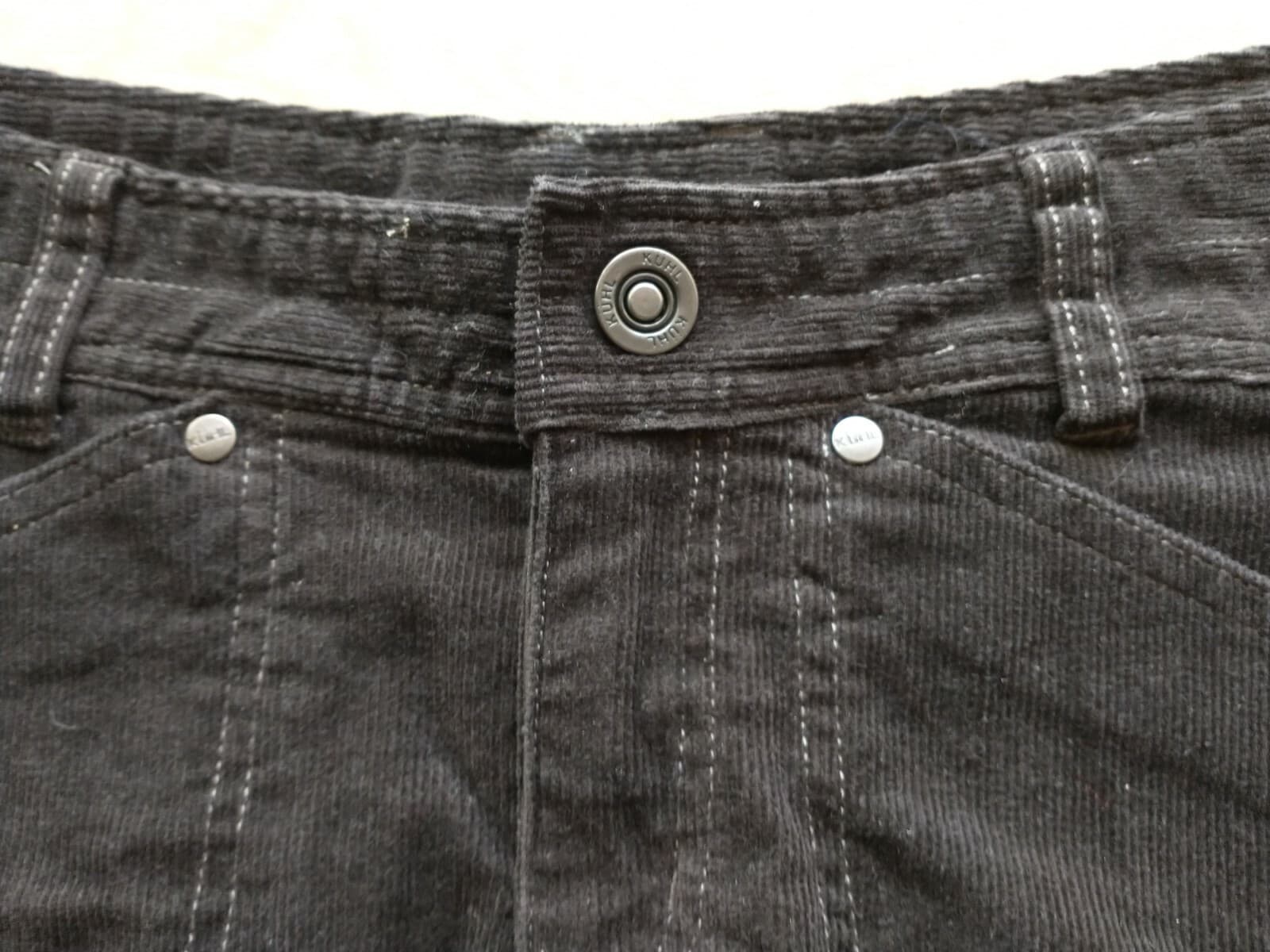 KUHL Women Cotton Blend Corduroy Mini Skirt Zip Pocket Brown Sz.6 - Thumbnail 3
