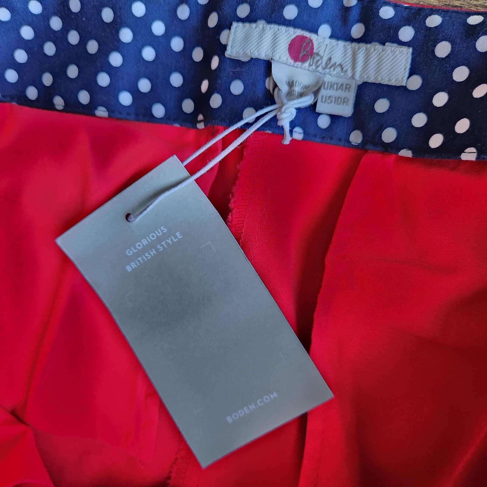 NWT Boden Glorious British Style Slim Ankle Pants Cuffed Zip Pocket Red Sz.10 - Thumbnail 6