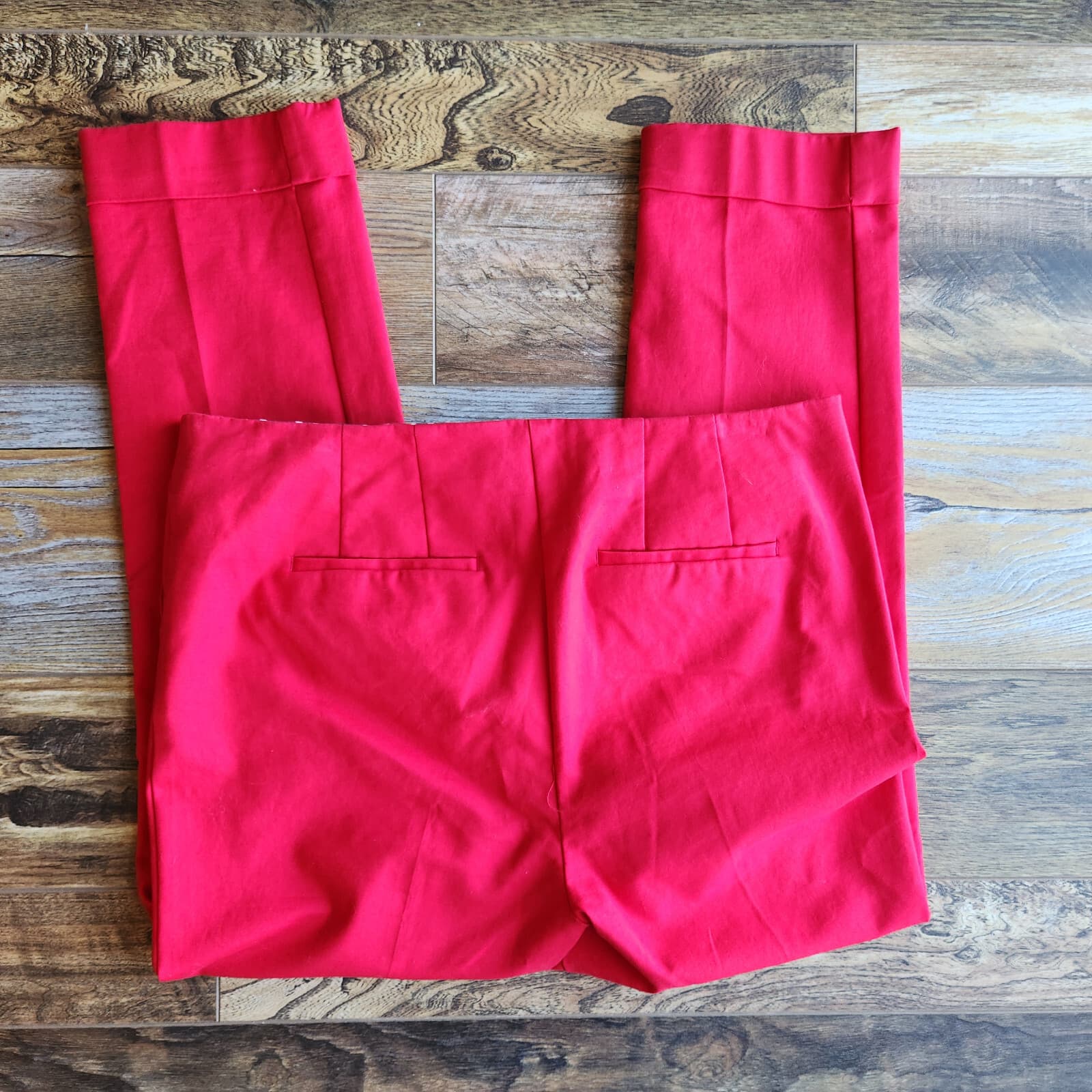 NWT Boden Glorious British Style Slim Ankle Pants Cuffed Zip Pocket Red Sz.10 - Thumbnail 5
