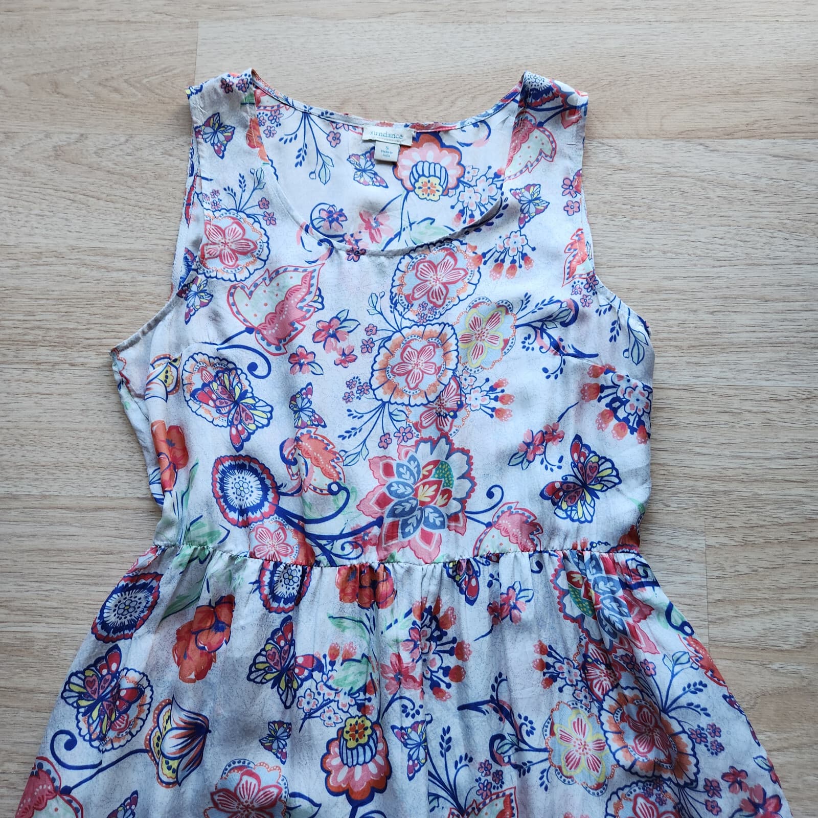 Sundance 100% Silk Floral Light as Air Dress Sleeveless Pocket Multicolor Sz.S - Thumbnail 7