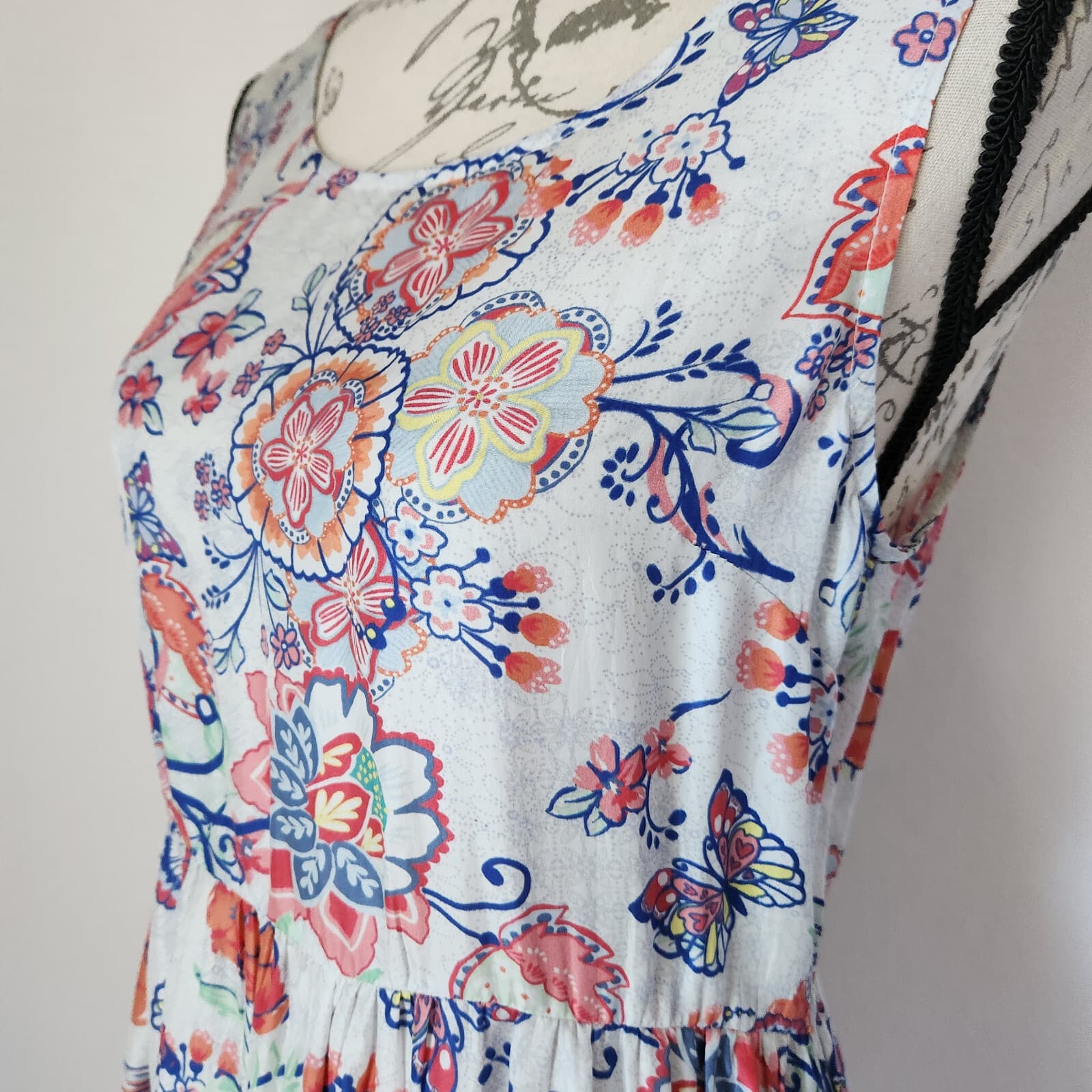 Sundance 100% Silk Floral Light as Air Dress Sleeveless Pocket Multicolor Sz.S - Thumbnail 4