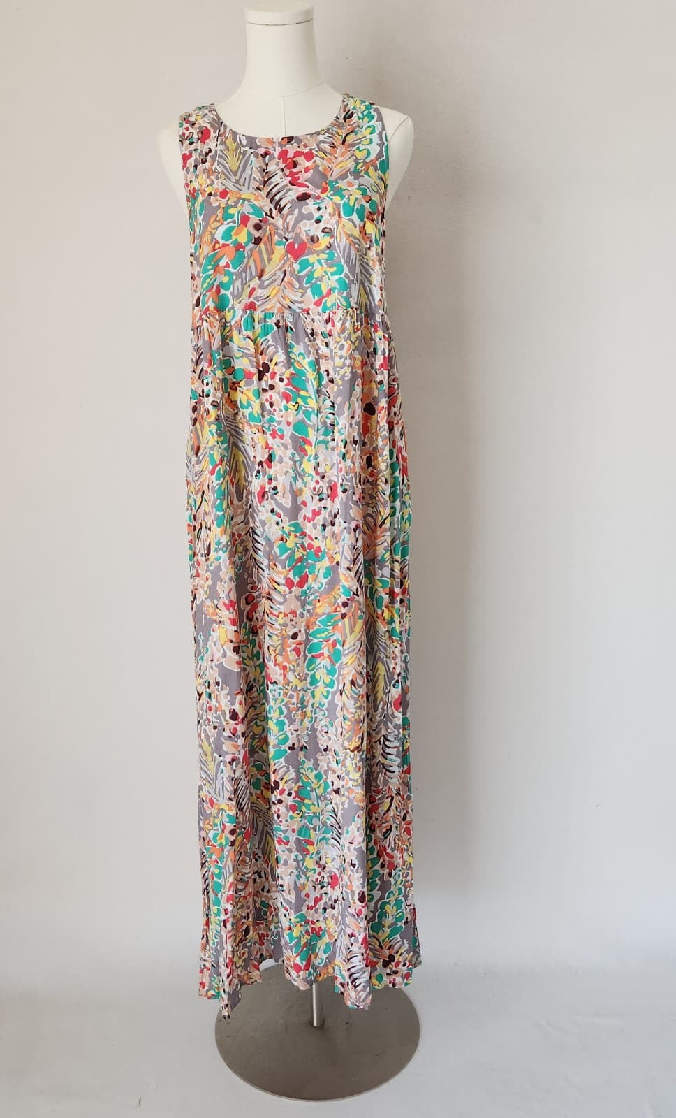 NWT Lime N Chili OTT Floral Sleeveless Maxi Dress Pocket Rayon Multicolor Sz.S - Thumbnail 3