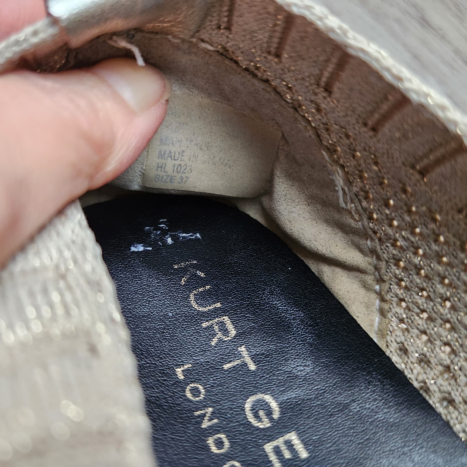 Kurt Geiger London $99 Lorna Knitted Sneaker Antiqued Brass Eagle Head Gold EU37 - Thumbnail 13