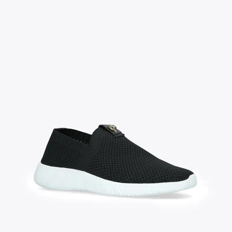 Kurt Geiger London $99 Lorna Knitted Sneaker Antiqued Brass Eagle Head Black 37 - Thumbnail 4