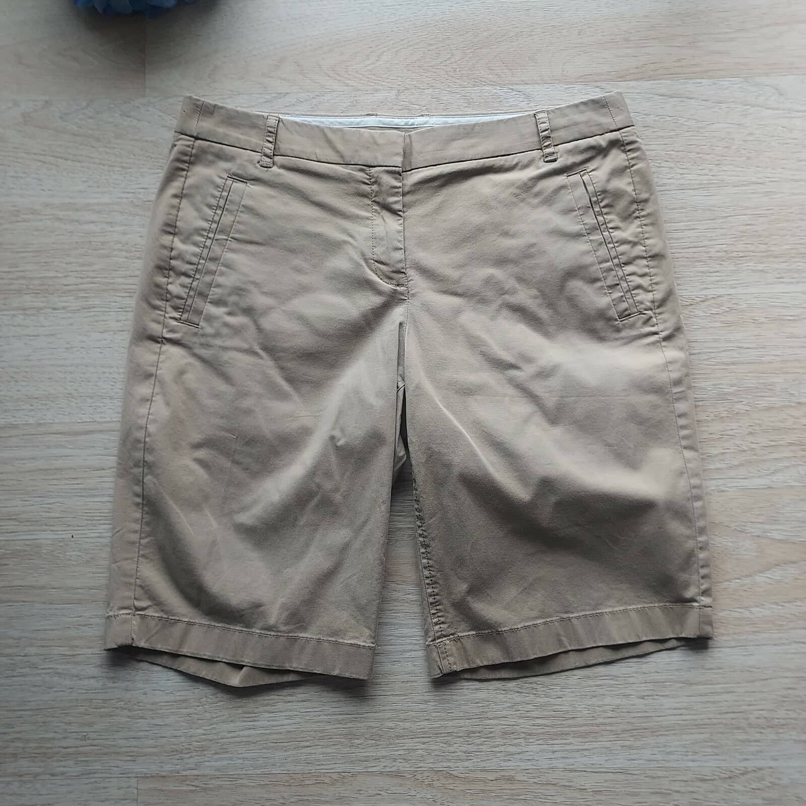 J.Crew 10" Bermuda Stretch Chico Shorts Zip Pocket Brown Cotton Blend Women Sz.6 - Thumbnail 2