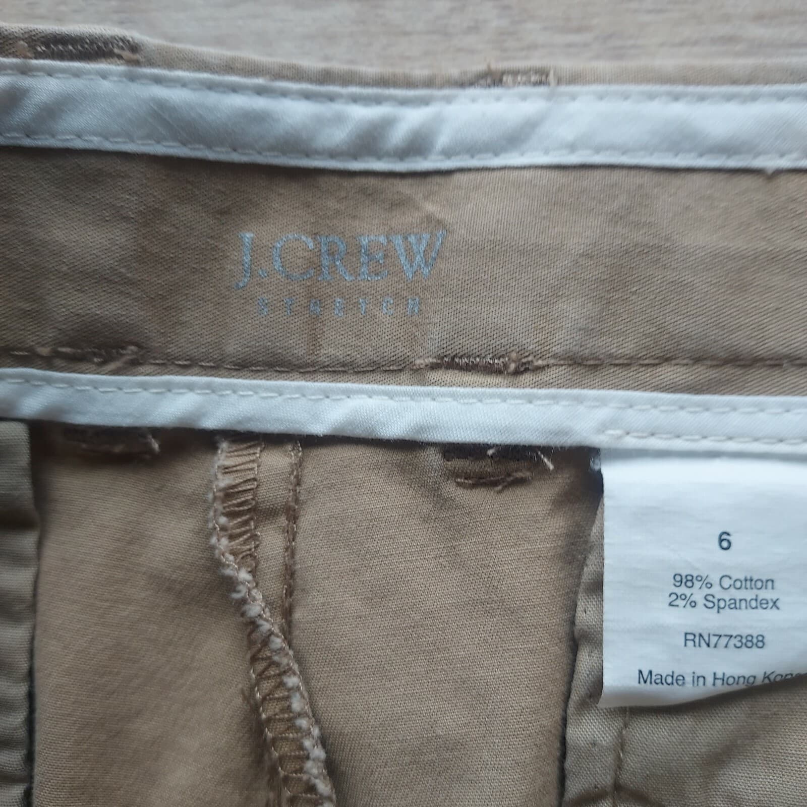 J.Crew 10" Bermuda Stretch Chico Shorts Zip Pocket Brown Cotton Blend Women Sz.6 - Thumbnail 6