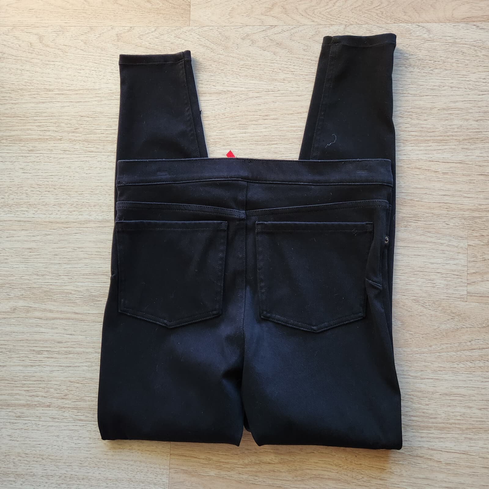 SPANX Jean-ish Ankle Leggings Stretch Pull-On Back-Pocket Black Twill Women's XL - Thumbnail 6