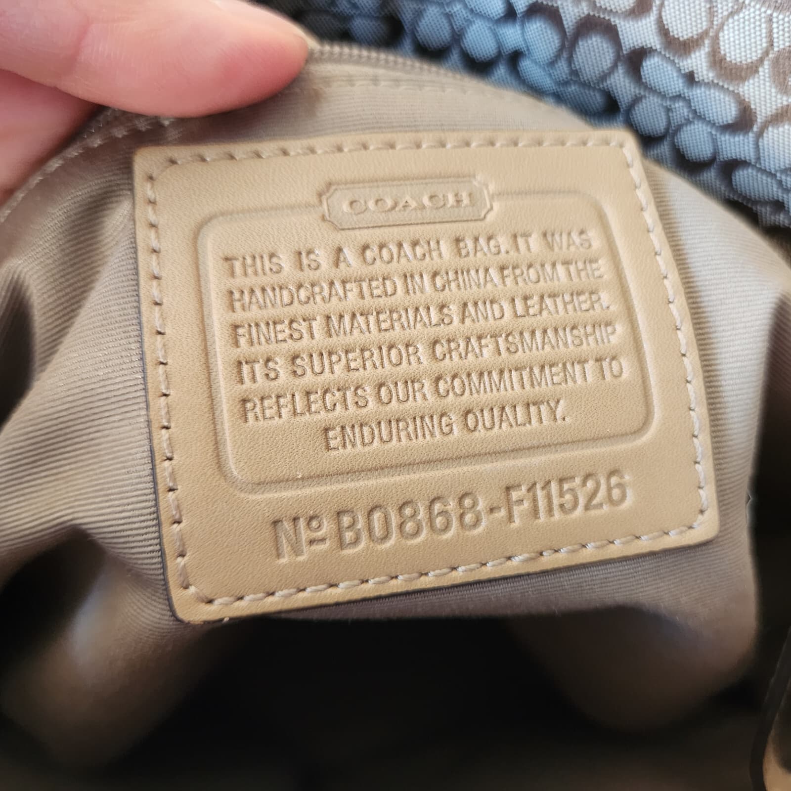 COACH F11526 Signature Gallery Monogram Tote Handbag Canvas Leather Khaki Brown - Thumbnail 15