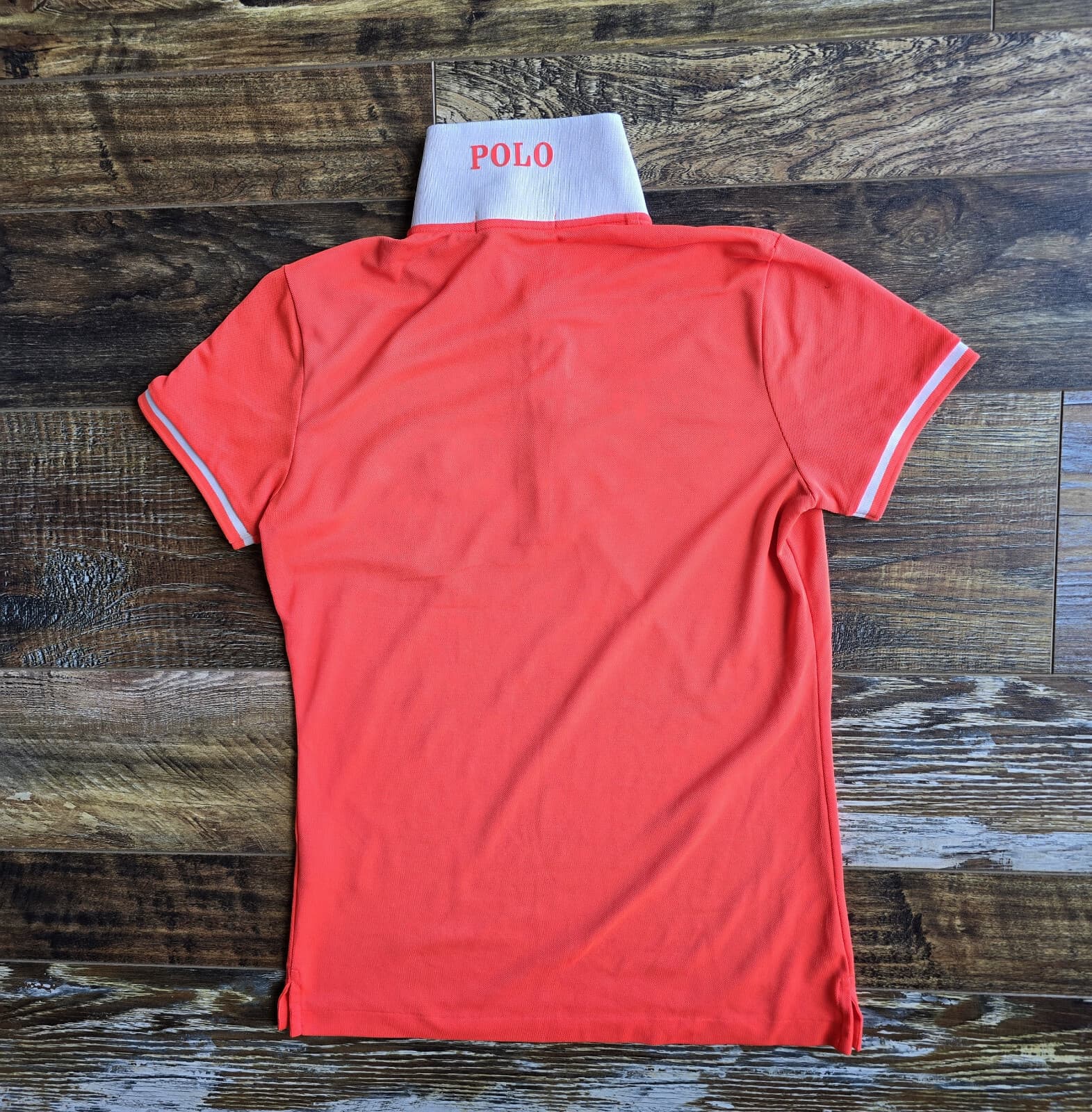 Polo Golf Ralph Lauren Tailored Big Pony Polo Shirt Short Sleeve Orange Womens S - Thumbnail 7