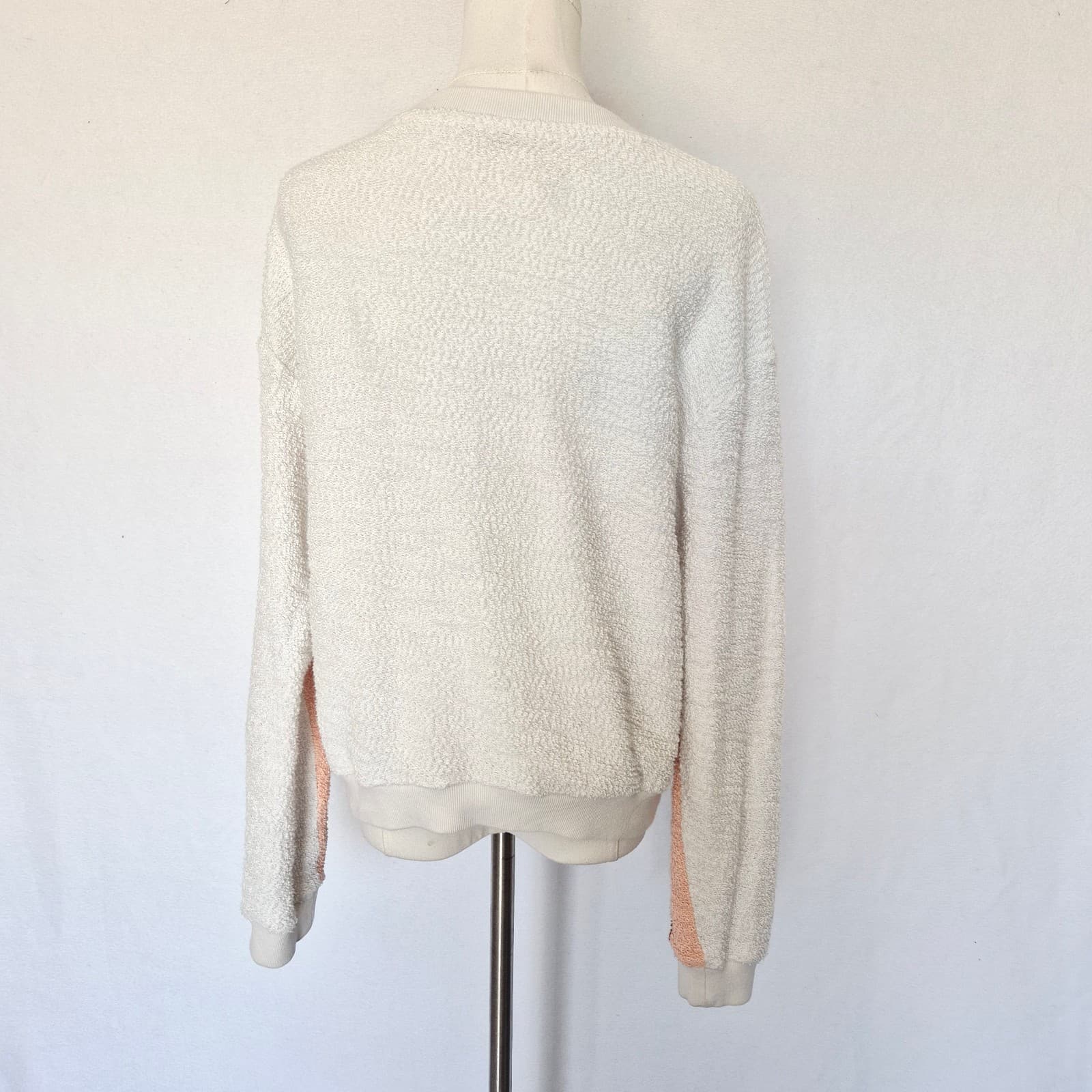 Faherty Vista Striped Pullover Sweatshirt Crewneck Texture Knit White Women's M - Thumbnail 10