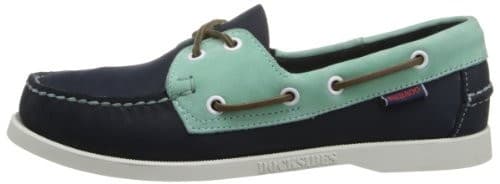 Sebago Docksids Women's US8.5M Spinnaker Boat Shoes Slip-On Leather Navy Mint - Thumbnail 4