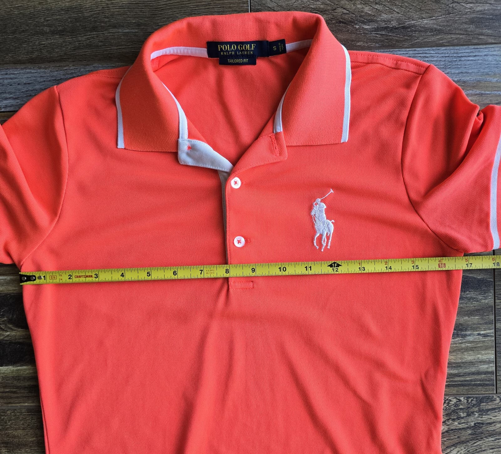 Polo Golf Ralph Lauren Tailored Big Pony Polo Shirt Short Sleeve Orange Womens S - Thumbnail 10