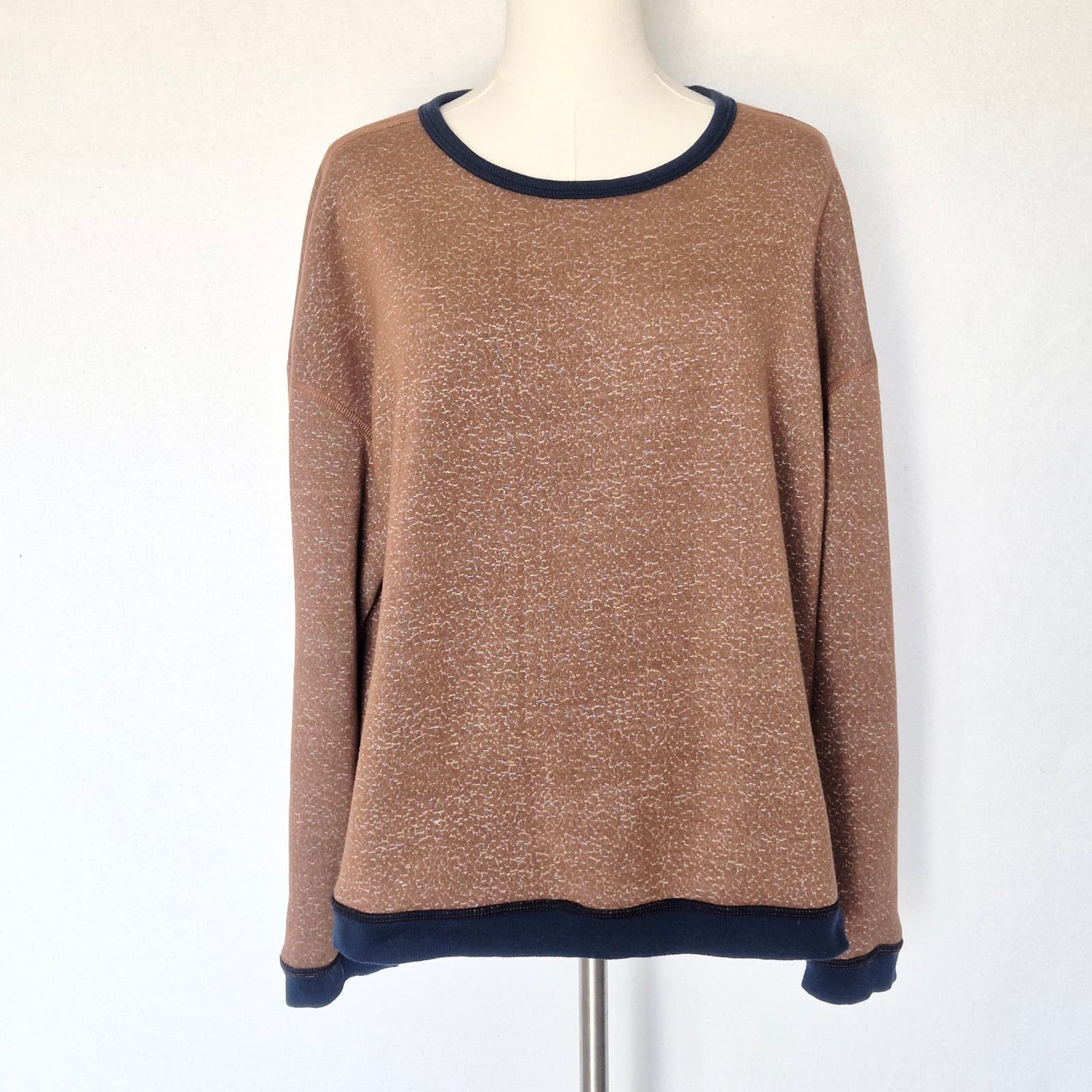 Patagonia Reversible Shearling Crew-Neck Sweater Long Sleeve Brown Women's L - Thumbnail 2