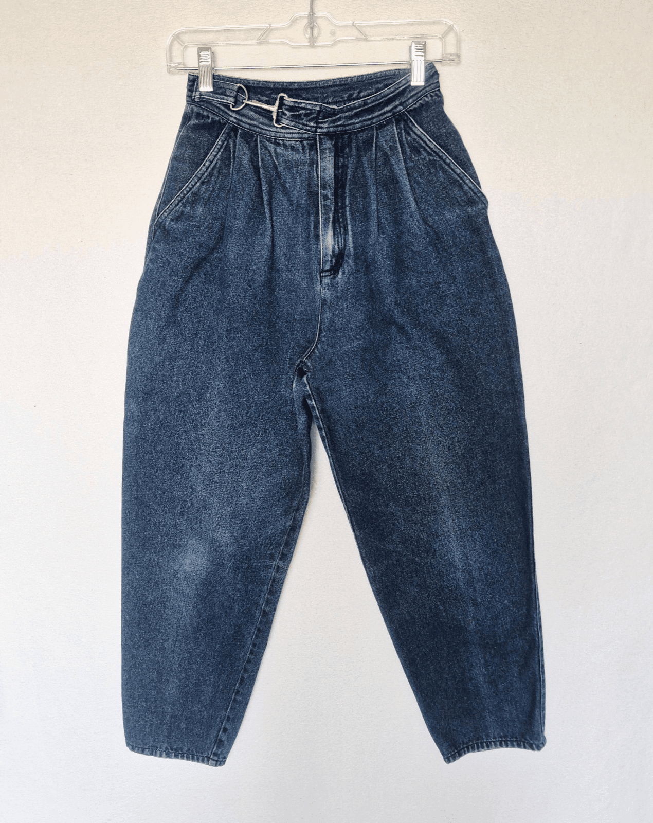Vintage Y2K Carole Little Sport High Waist Pleated Side-Buckle Tapered Jean Sz.4 - Thumbnail 3