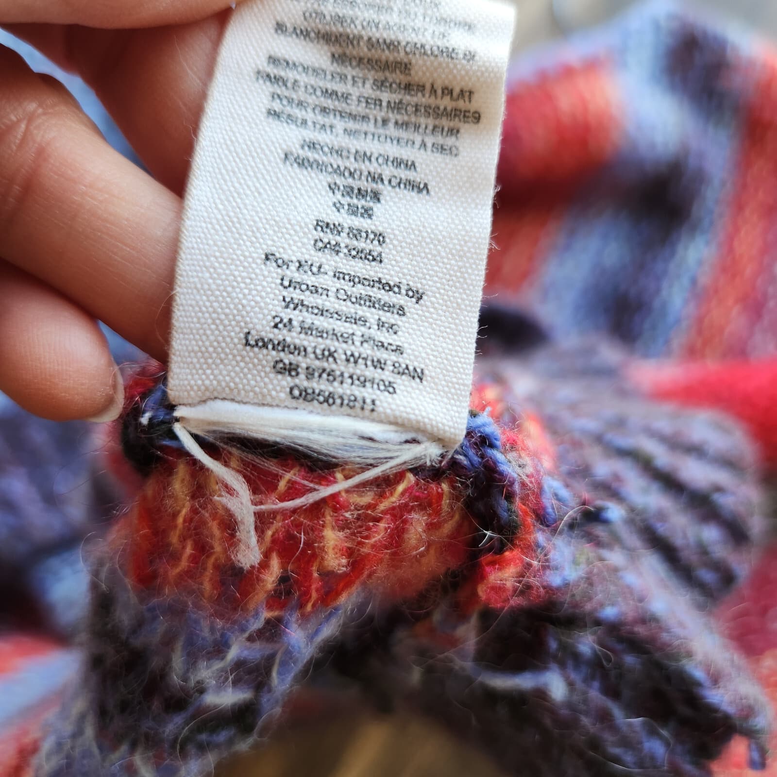 Free People Open Knit Sweater Boatneck Wool Mohair Alpaca Multicolor Oversize XS - Thumbnail 9