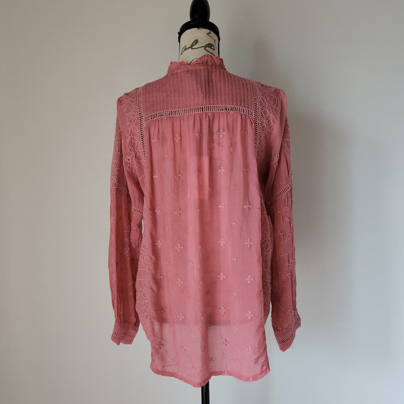 NWT Johnny Was Garden Astrid Embroidered Tunic Boho Top Tassels Pink Sz.S $275 - Thumbnail 6