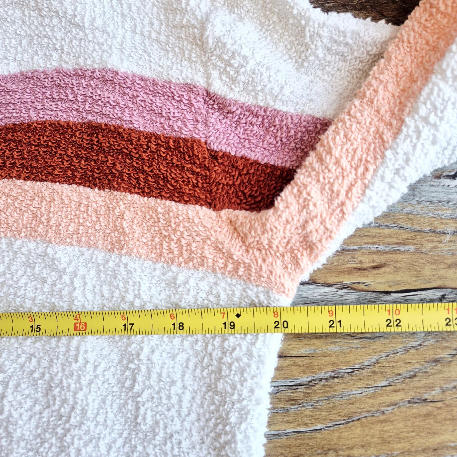 Faherty Vista Striped Pullover Sweatshirt Crewneck Texture Knit White Women's M - Thumbnail 17