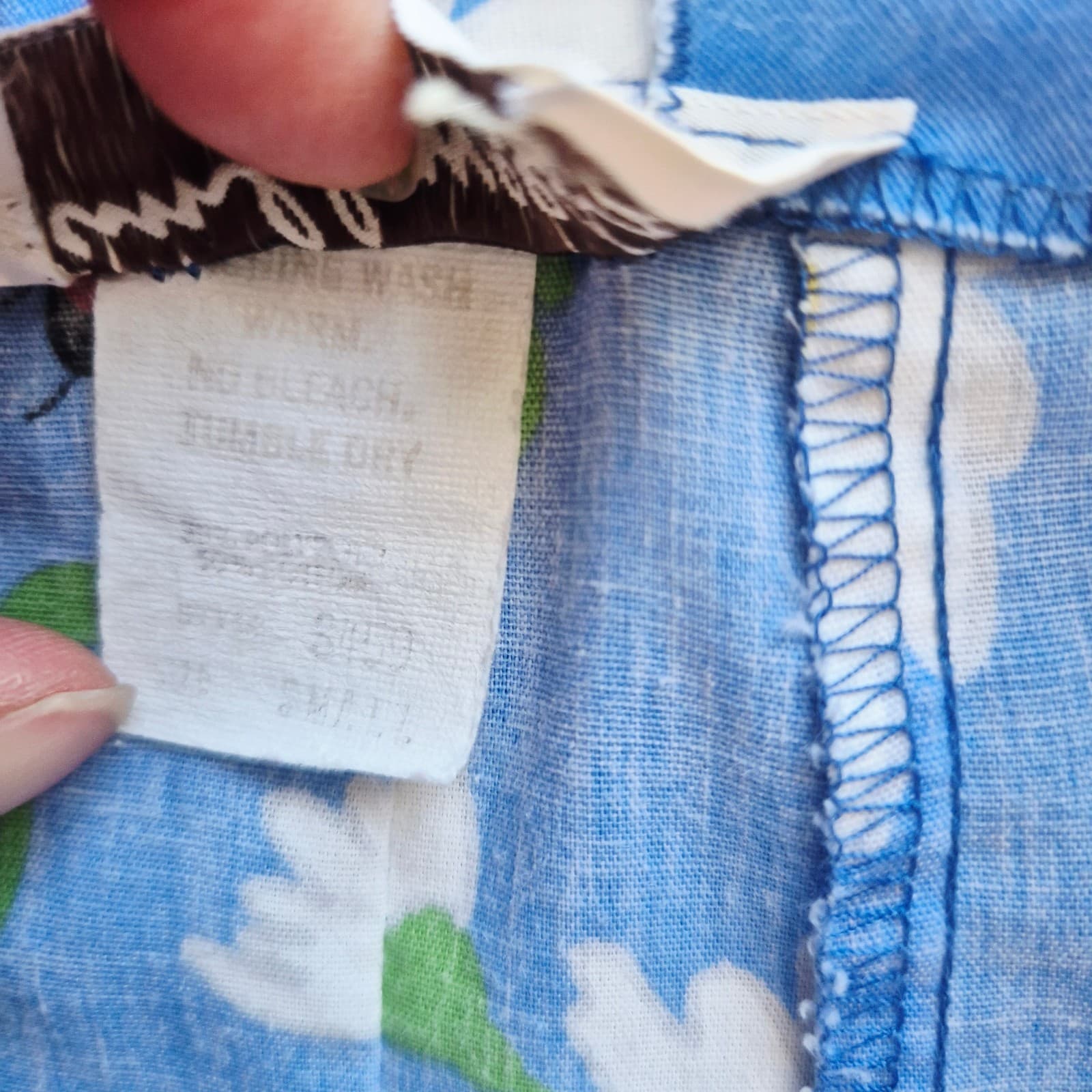 Vintage Tumbleweeds Daisy Ladybug A-Lined Skirt Tie-Waist Button-Front Blue Sz.S - Thumbnail 7