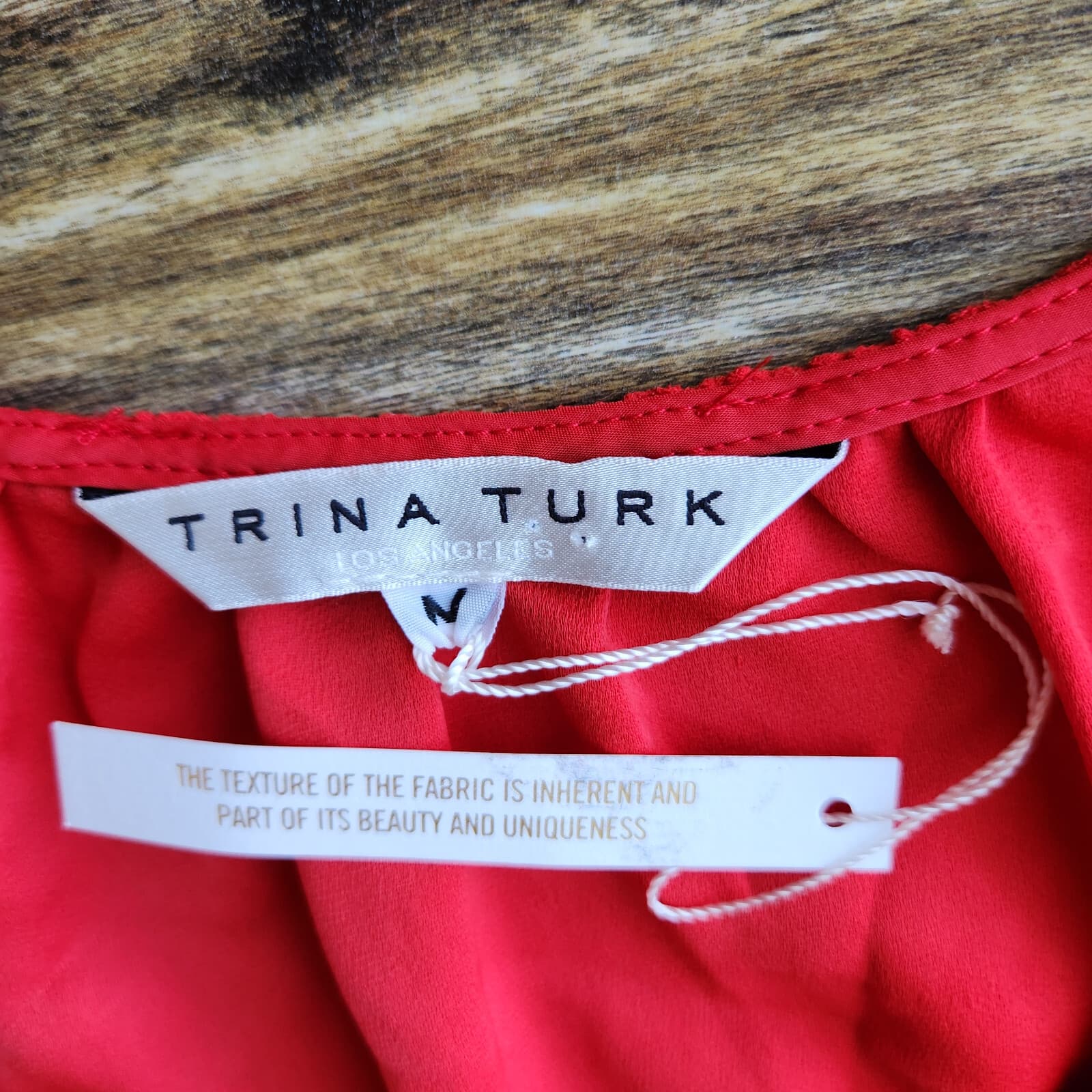NWoT Trina Turk $188 Chiffon Wrap Blouse Long Sleeve Red Polyester Women's M - Thumbnail 10